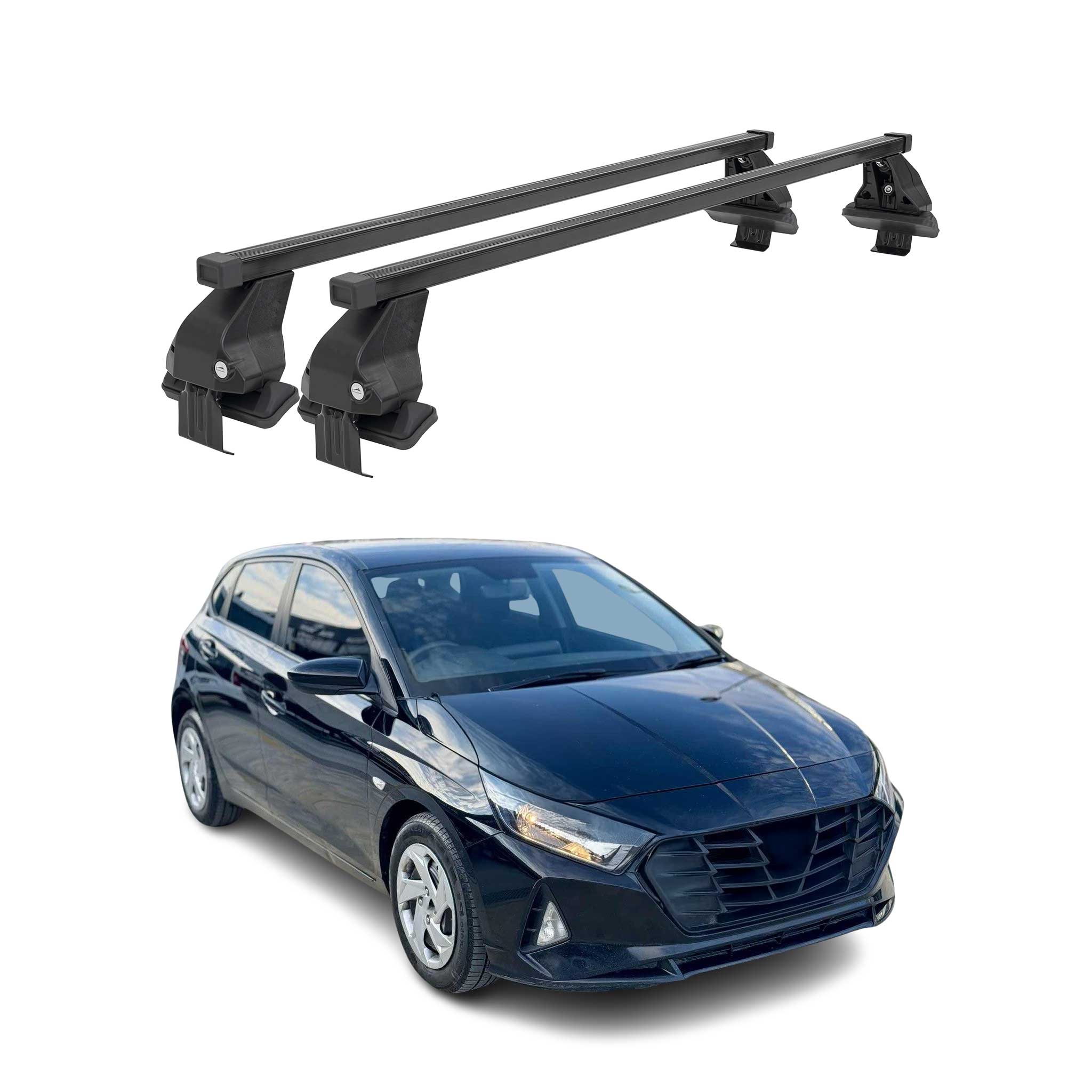 Menabo Dachträger Grundtäger für Hyundai i20 2020-2026 50kg Stahl Schwarz 2 tlg