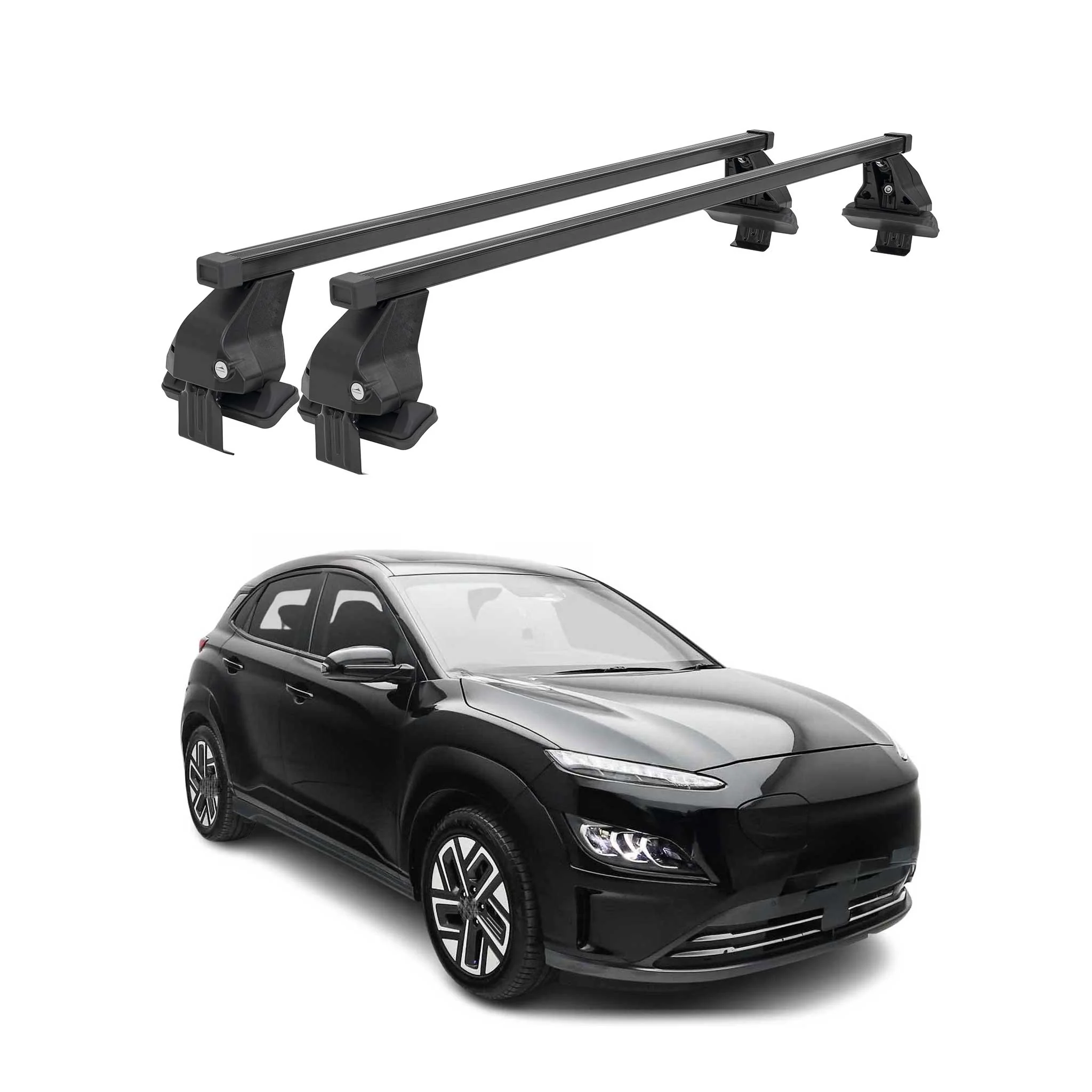 Menabo Dachträger Grundtäger für Hyundai Kona Hybrid 2019-2023 50kg Schwarz 2x