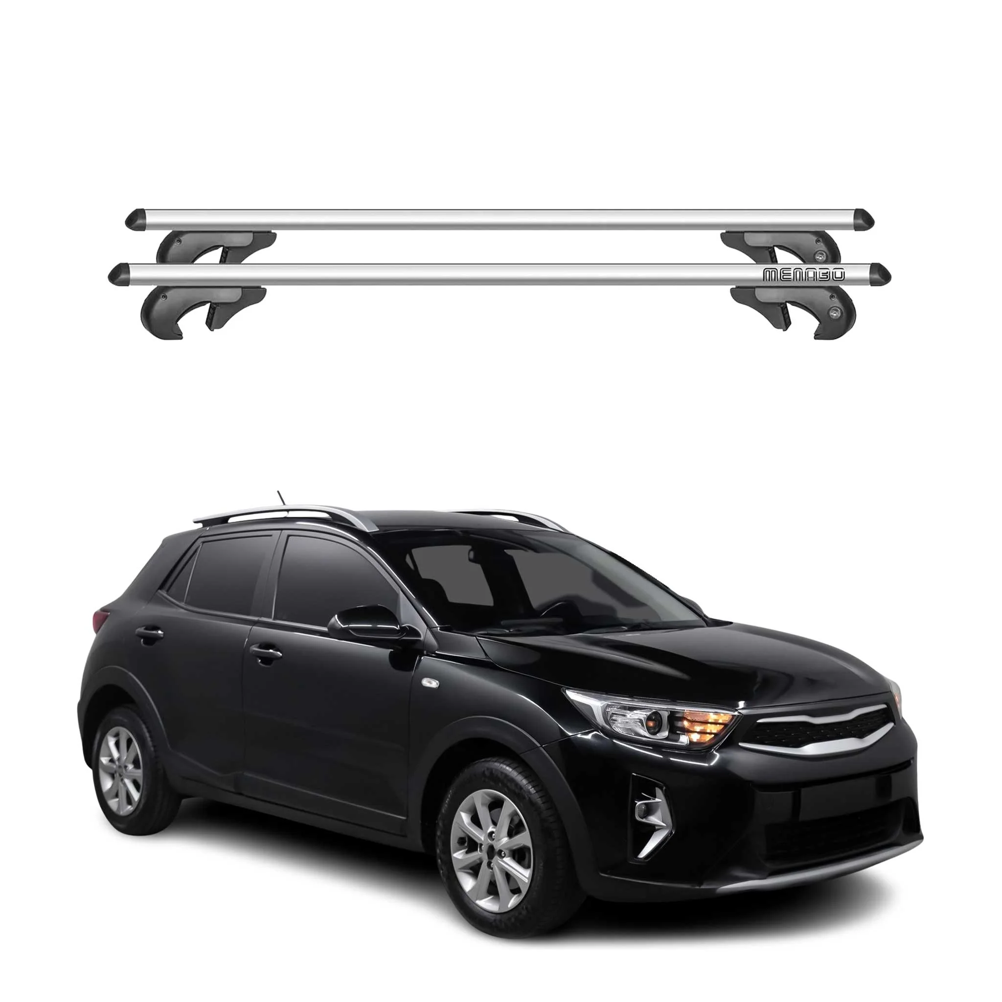 Menabo Dachträger Grundtäger für Kia Stonic 2017-2026 90kg Alu Silber 2 tlg
