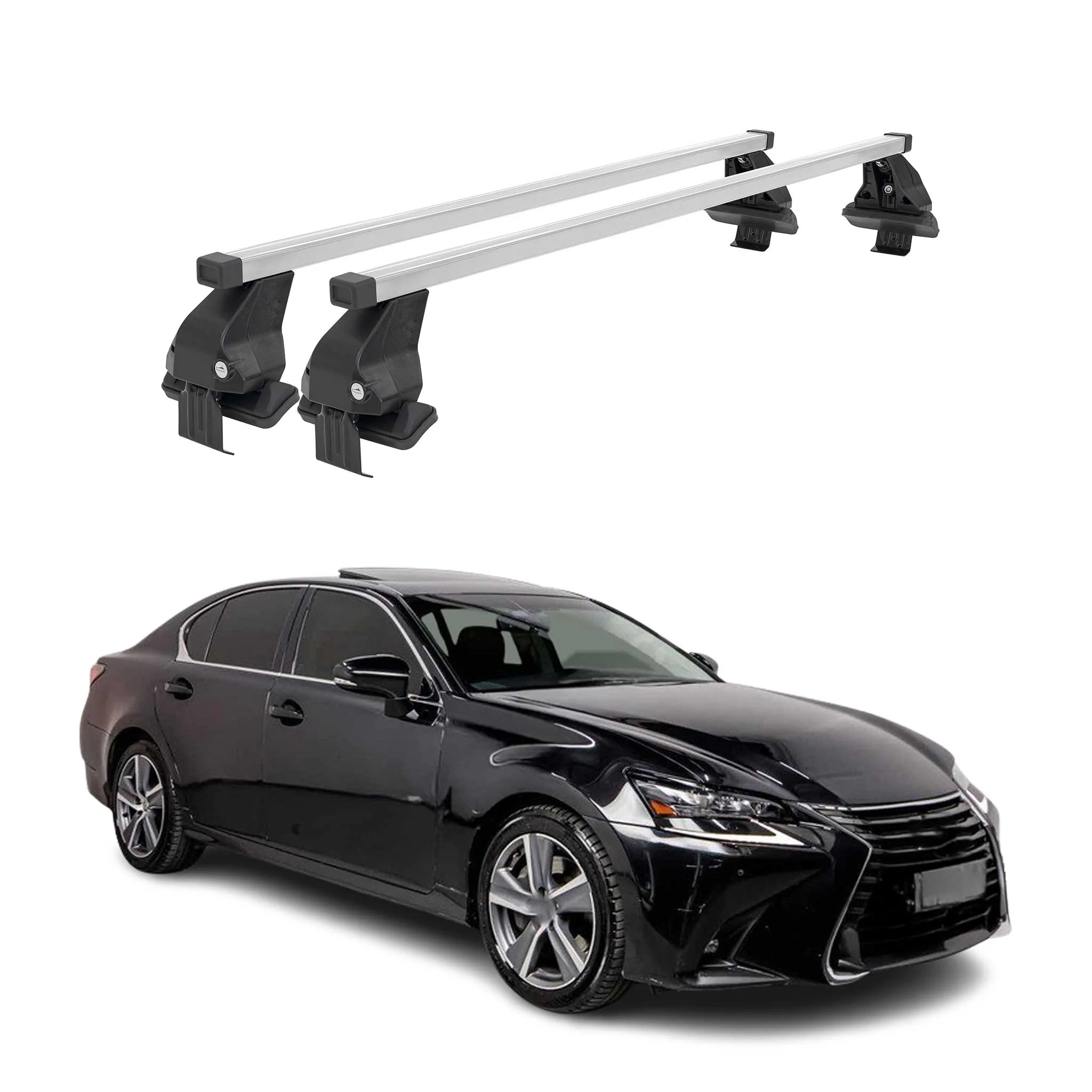 Menabo Dachträger Grundtäger für Lexus GS L10 2011-2020 50kg Stahl Silber 2 tlg