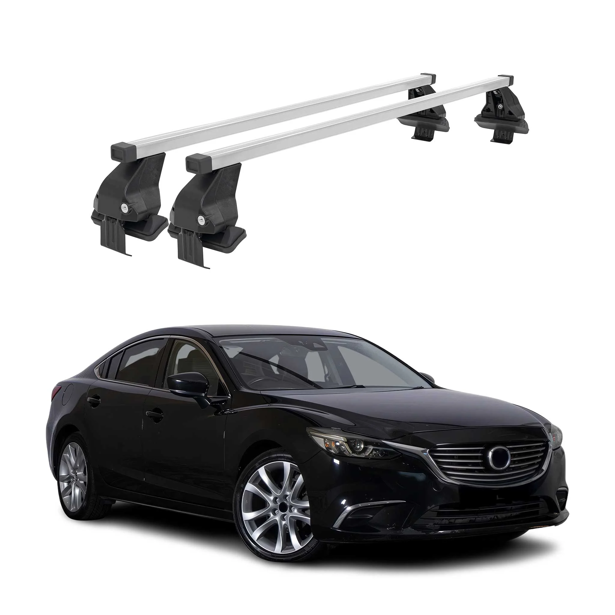 Menabo Dachträger Grundtäger für Mazda6 mk3 2012-2025 Stahl Silber 2 tlg