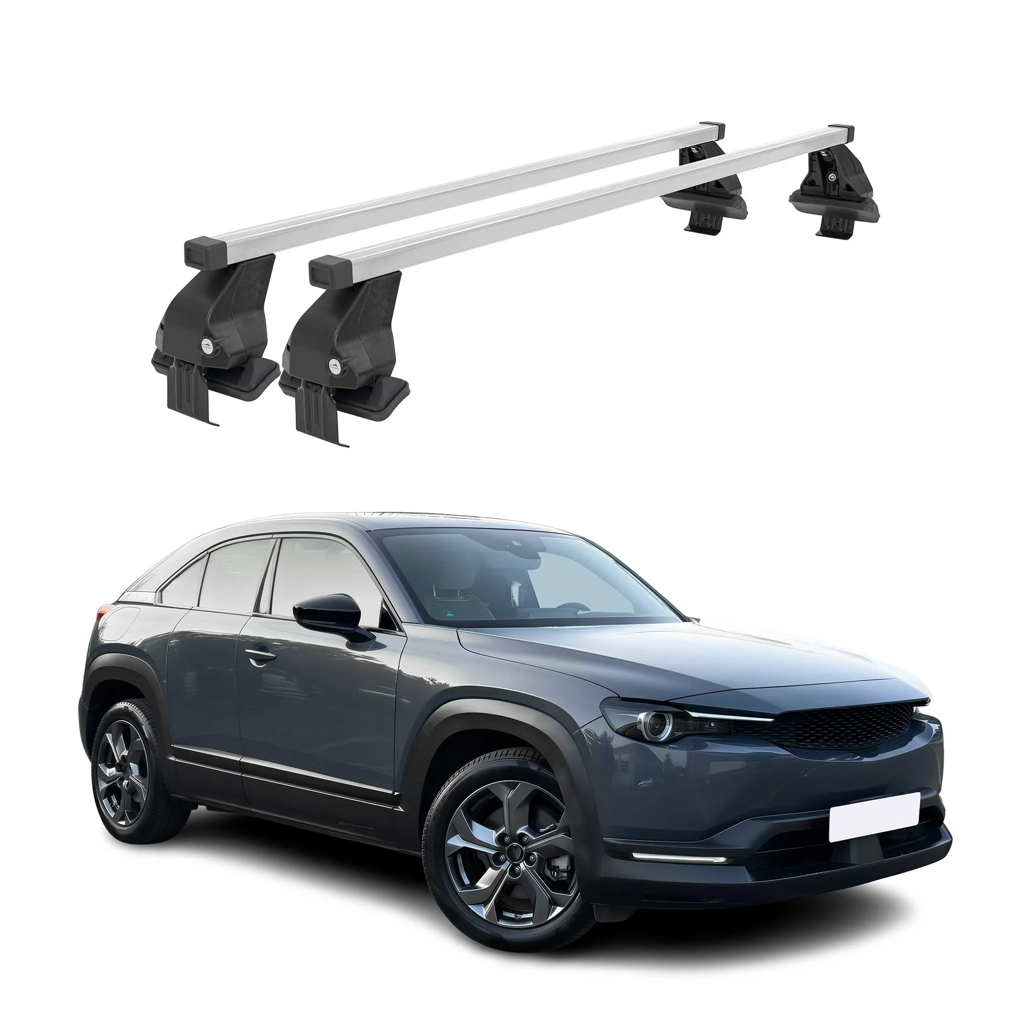 Menabo Dachträger Grundtäger für Mazda CX-30 2020-2026 50kg Stahl Silber 2 tlg