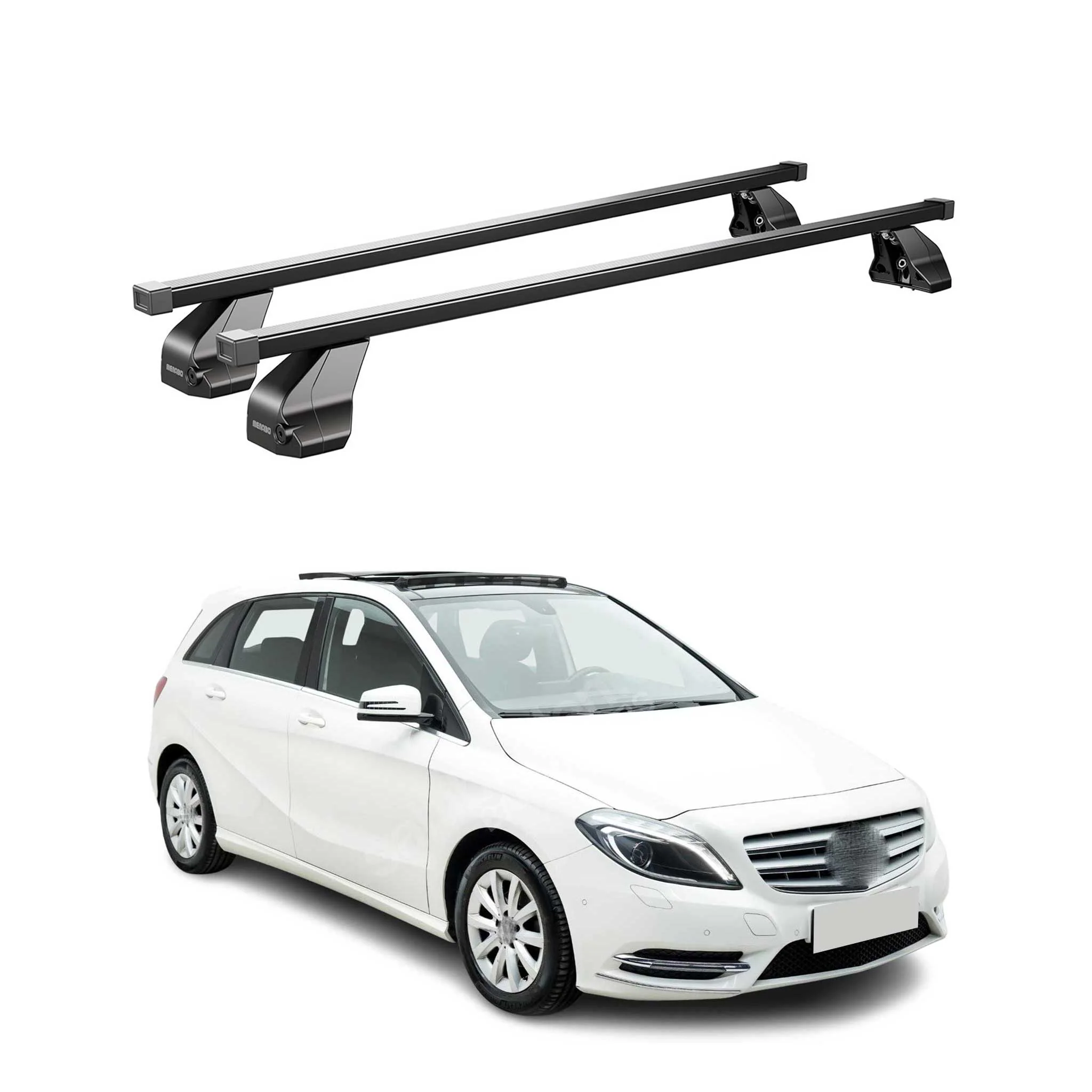 Menabo Dachträger für Mercedes B Klasse W246 2011-2018 75kg Stahl Schwarz 2x
