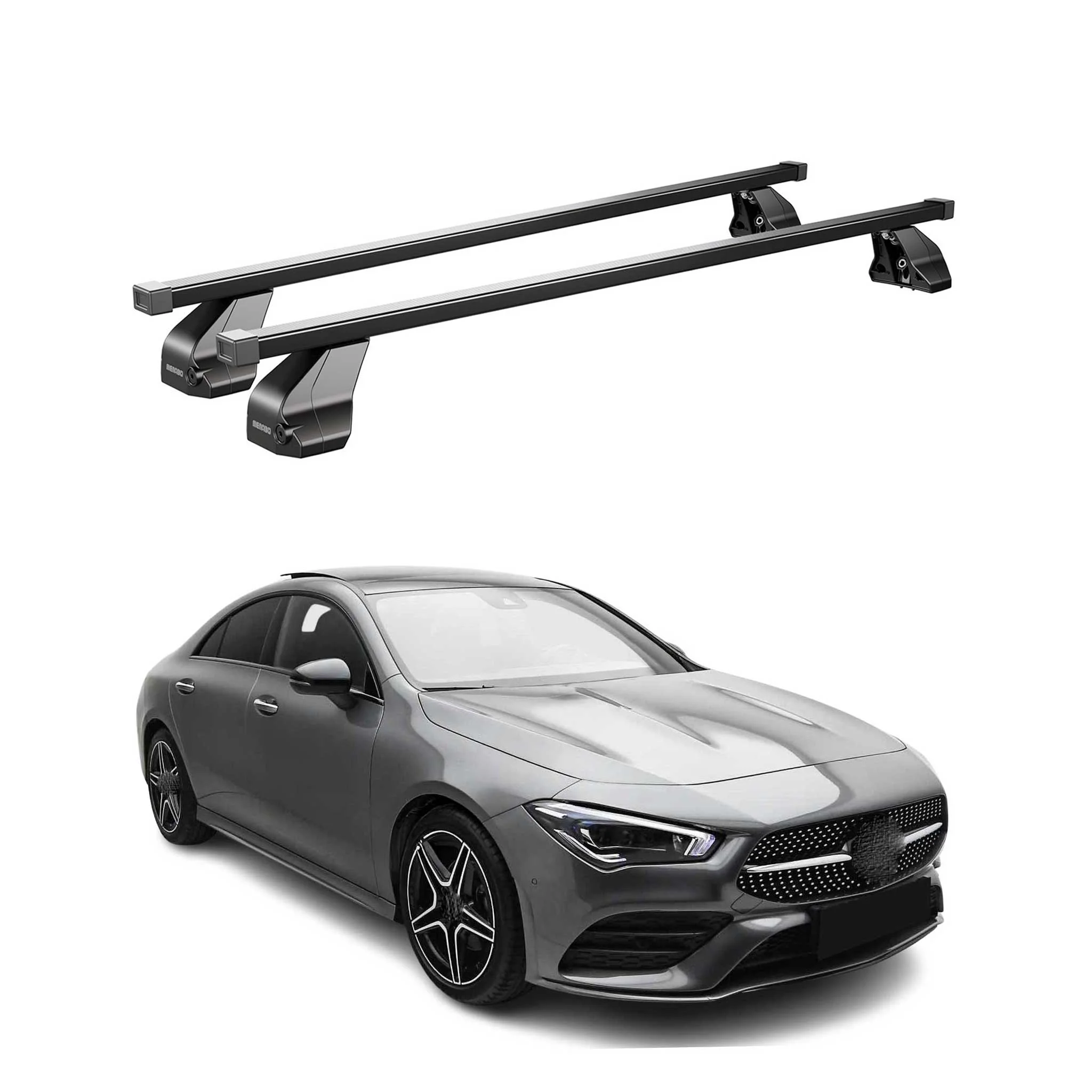 Menabo Stahl Gepäckträger Dachträger für Mercedes CLA C118 2019-26 Schwarz