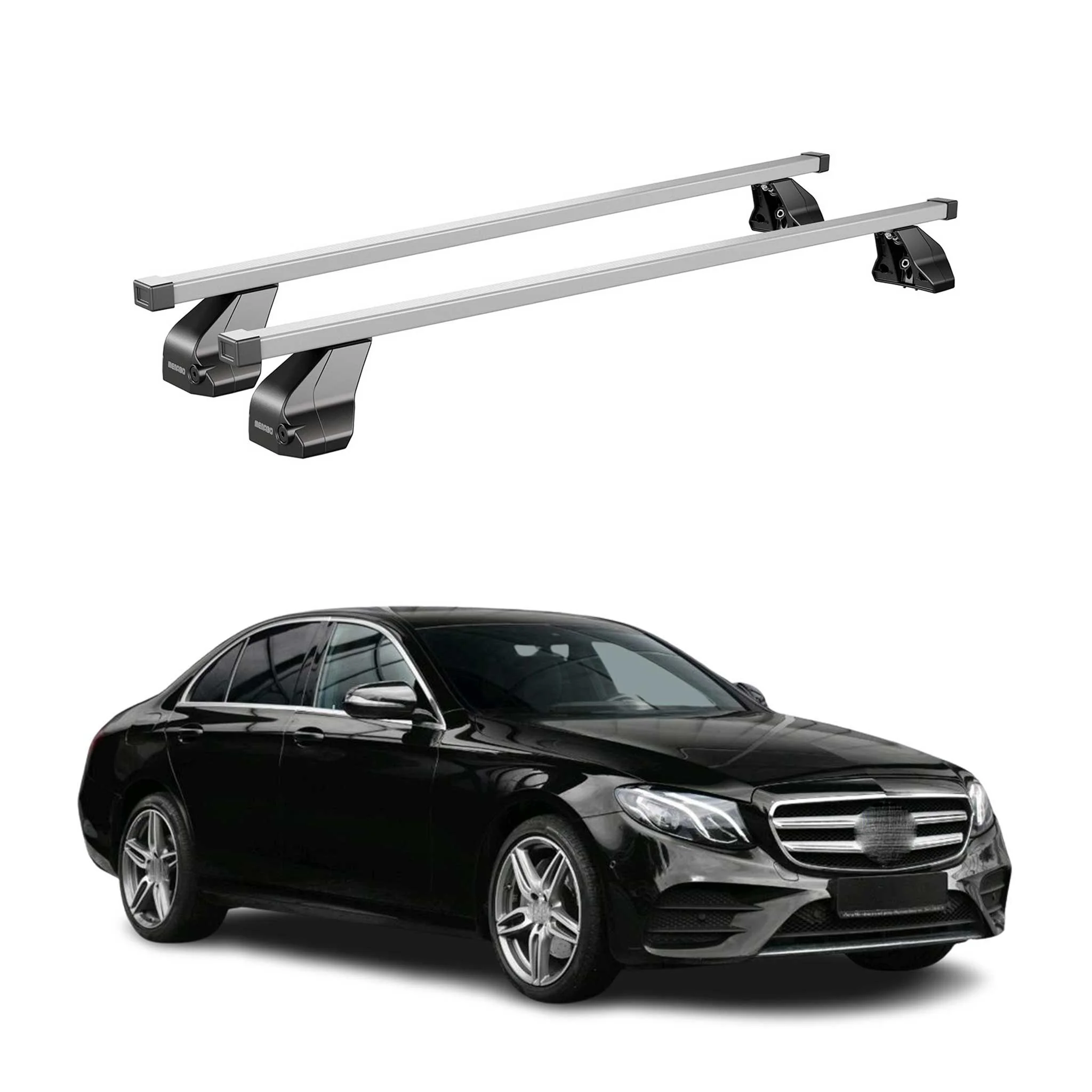 Menabo Dachträger für Mercedes E Klasse W213 Limo 2016-2023 75kg Stahl Silber 2x