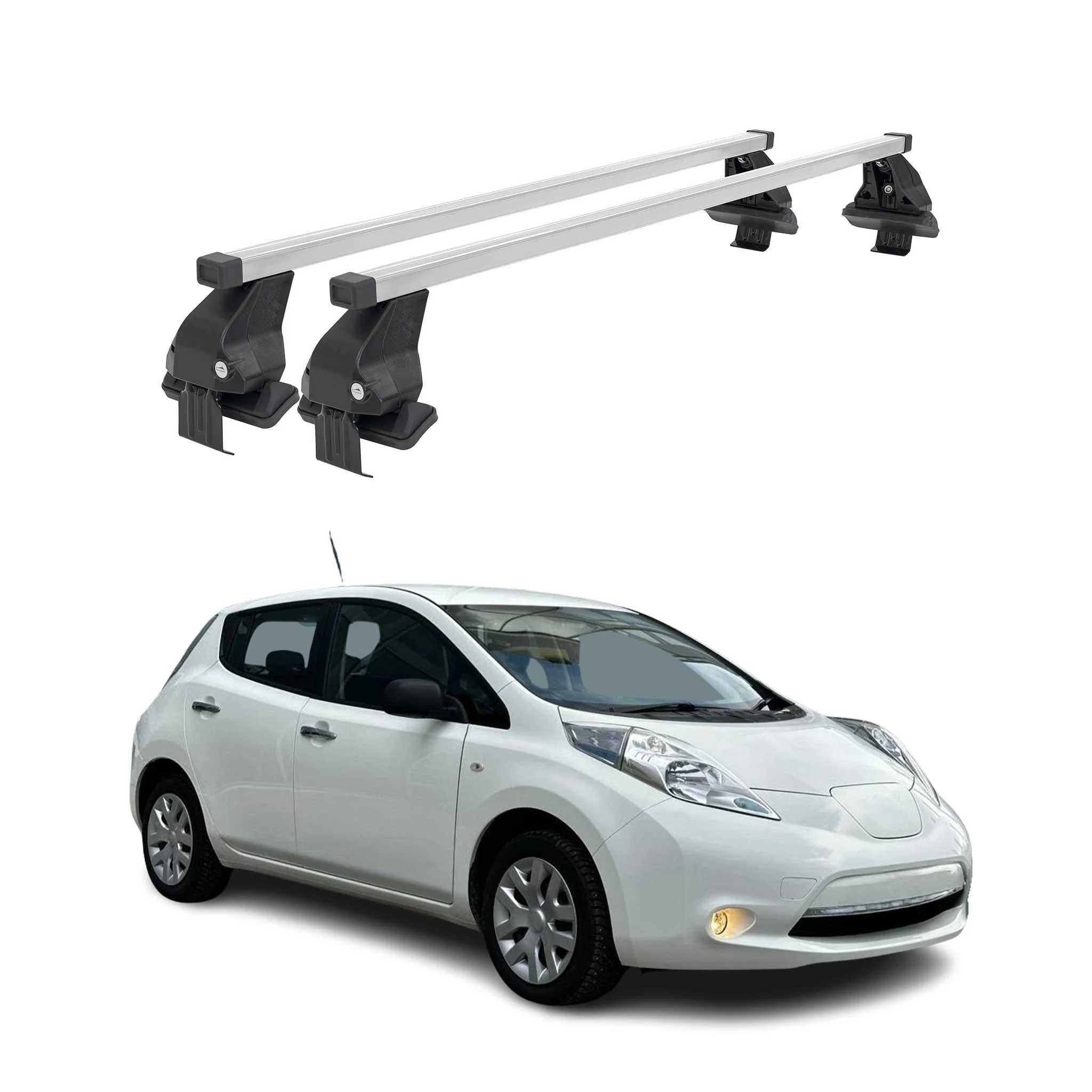 Menabo Dachträger Grundtäger für Nissan Leaf 2010-2017 50kg Stahl Silber 2 tlg