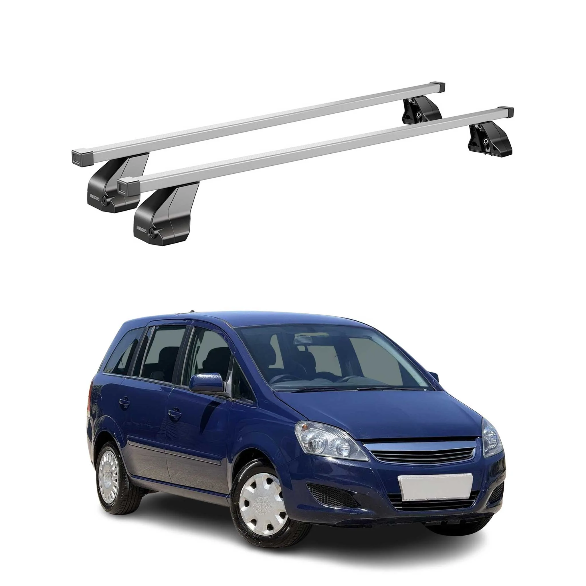 Menabo Dachträger Grundtäger für Opel Zafira B 2005-2008 Pre-FL 75kg Silber 2x