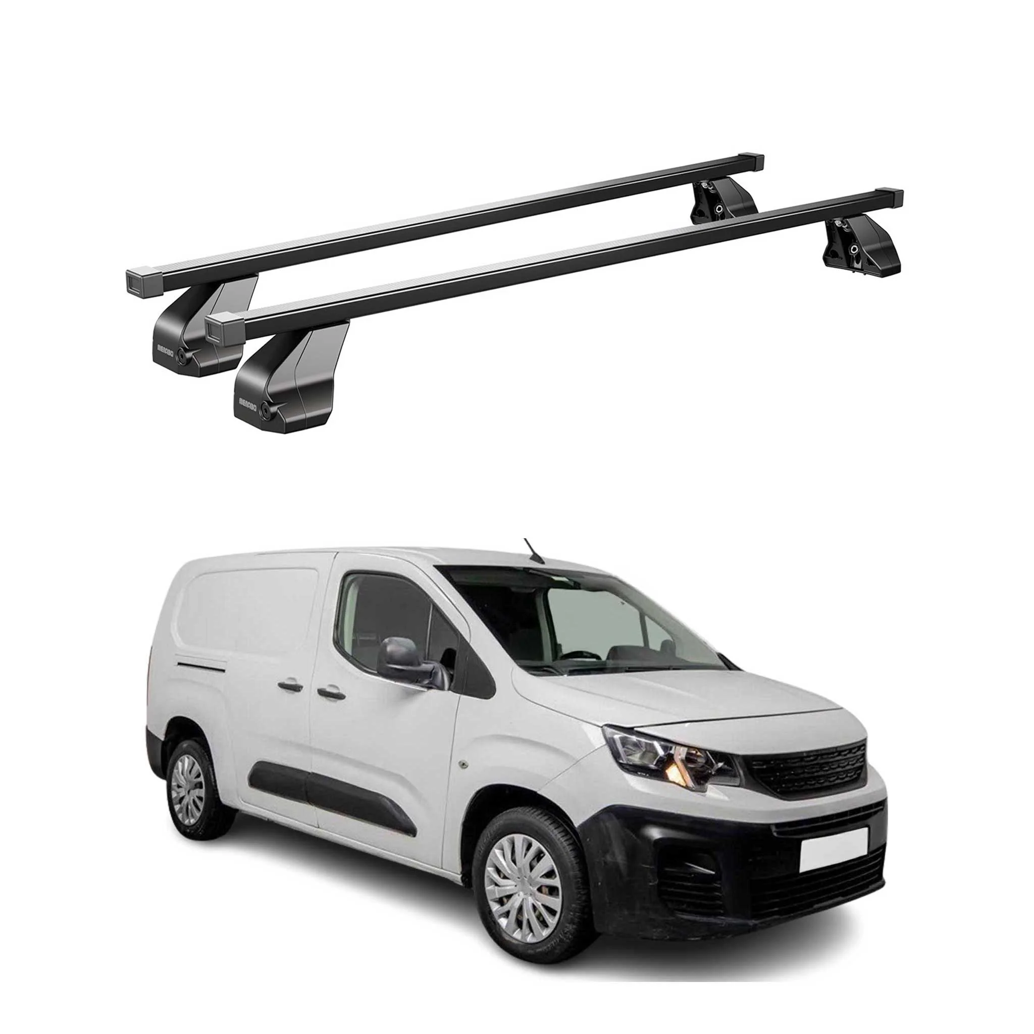 Menabo Dachträger Grundtäger für Peugeot Partner mk3 2018-2026 75kg Schwarz 2x