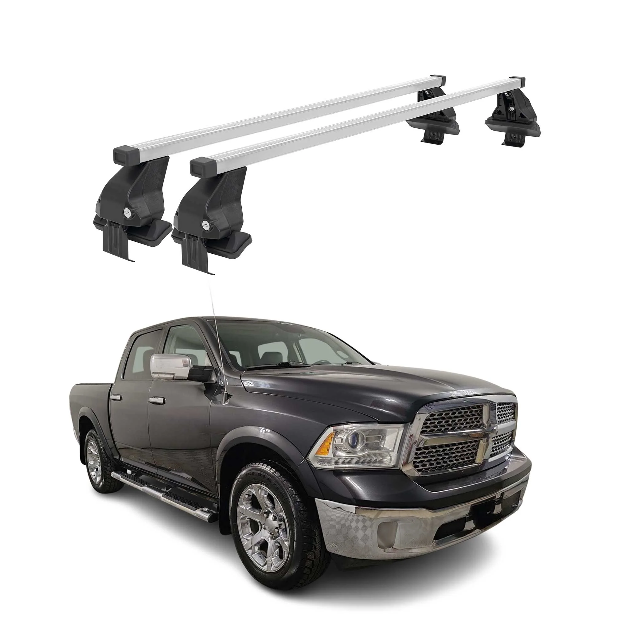 Menabo Dachträger Grundtäger für RAM 1500 2009-2018 50kg Stahl Silber 2 tlg