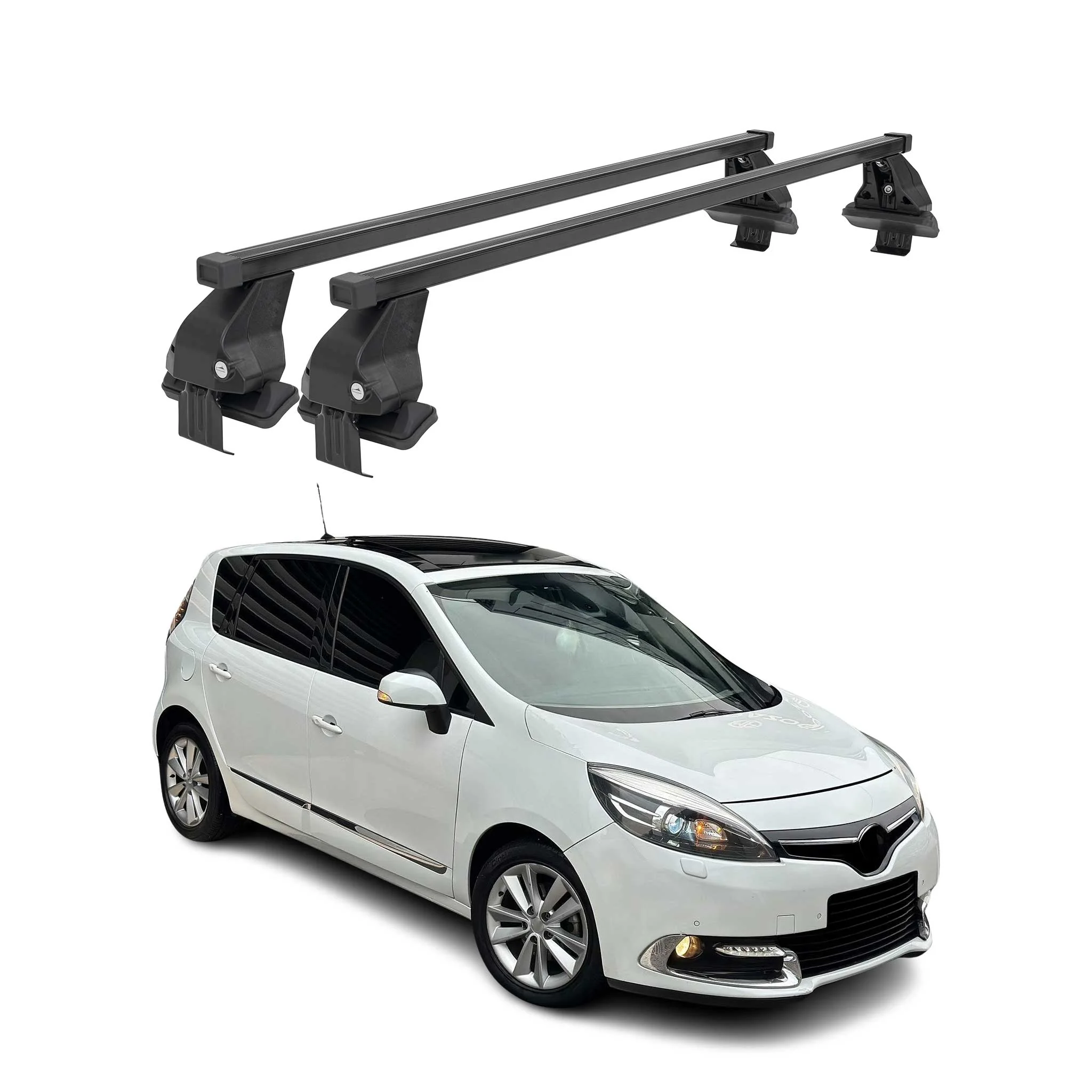 Menabo Dachträger für Renault Grand Scenic mk3 2013-2016 FL 50kg Stahl Schwarz