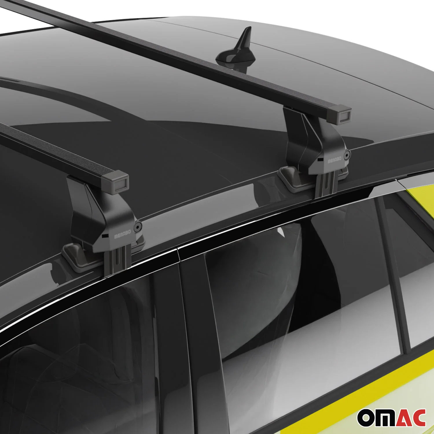 Menabo Dachträger für Renault Megane Coupé mk3 2008-2012 Pre-FL 50kg Schwarz 2x - Image 6