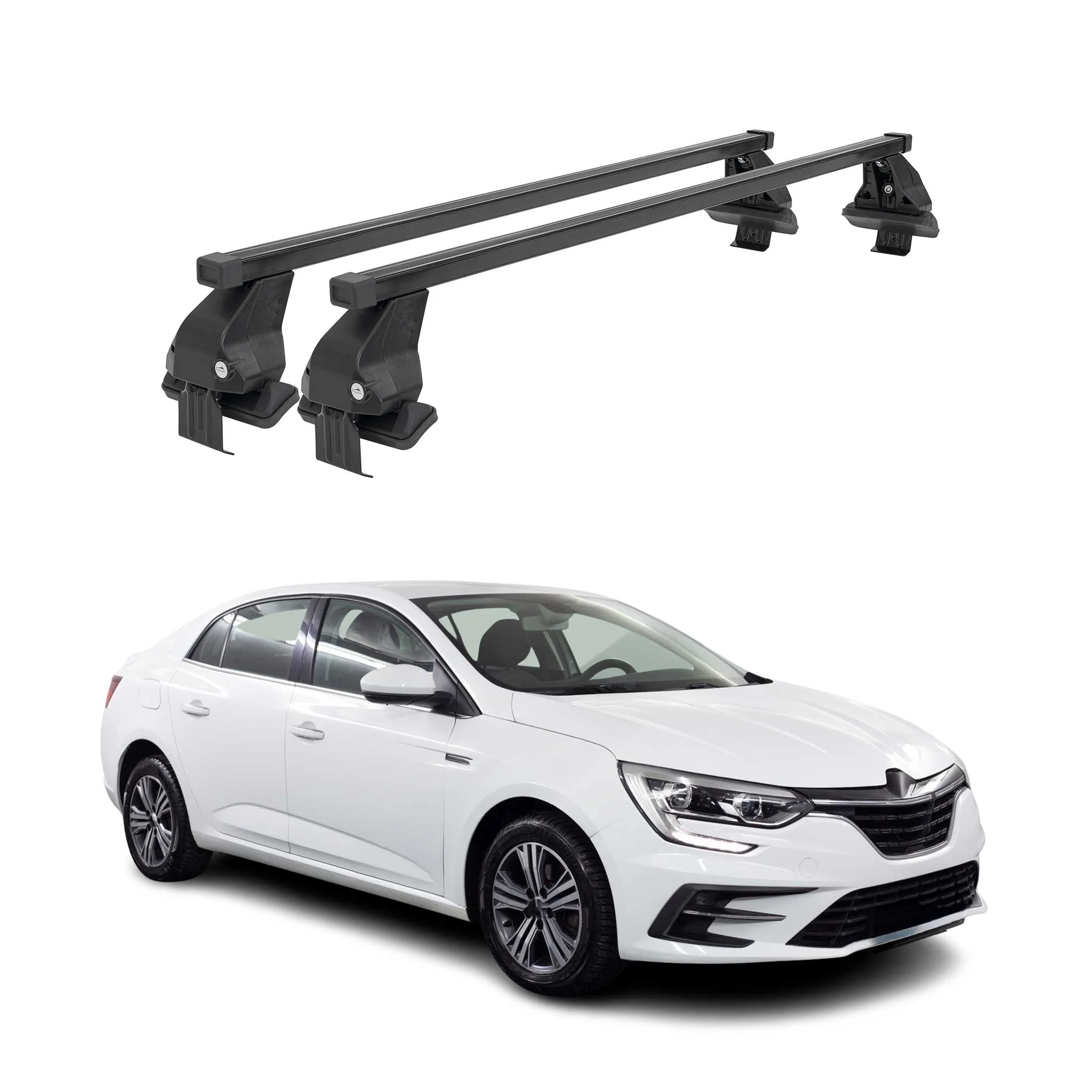 Menabo Dachträger Grundtäger für Renault Megane Coupé 2016-2022 50kg Schwarz 2x