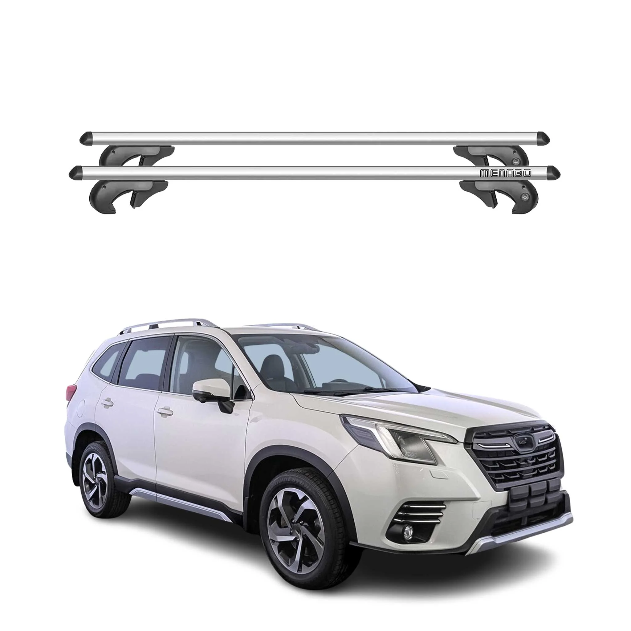 Menabo Dachträger Grundtäger für Subaru Forester V 2018-2025 90kg Alu Grau 2x