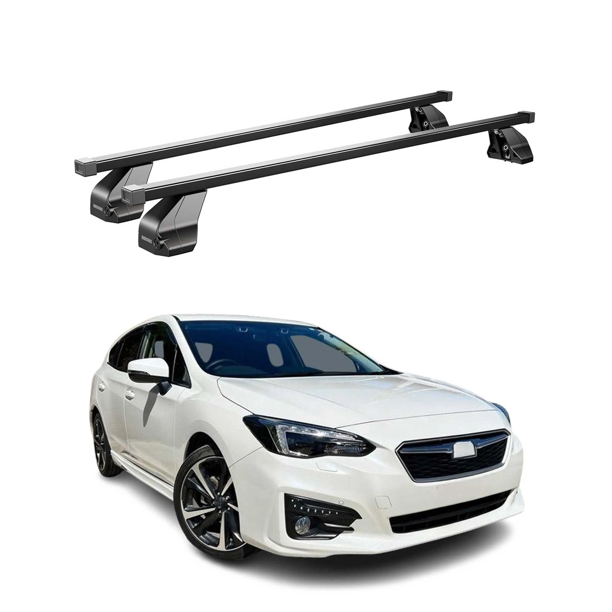 Menabo Dachträger für Subaru Impreza mk5 Schrägheck 2016-2023 75kg Stahl Schwarz