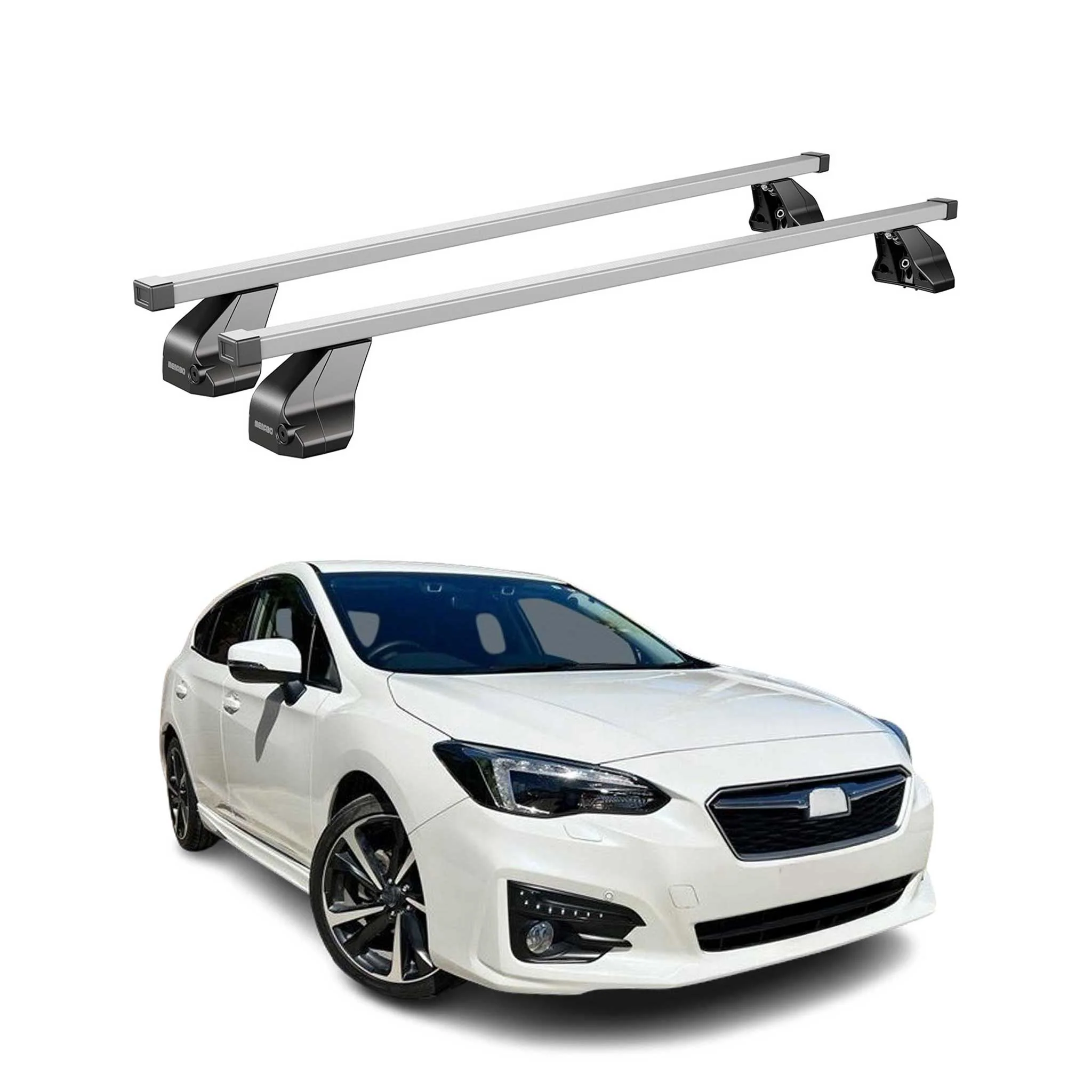 Menabo Dachträger Grundtäger für Subaru Impreza mk5 2016-2023 75kg Stahl Grau 2x