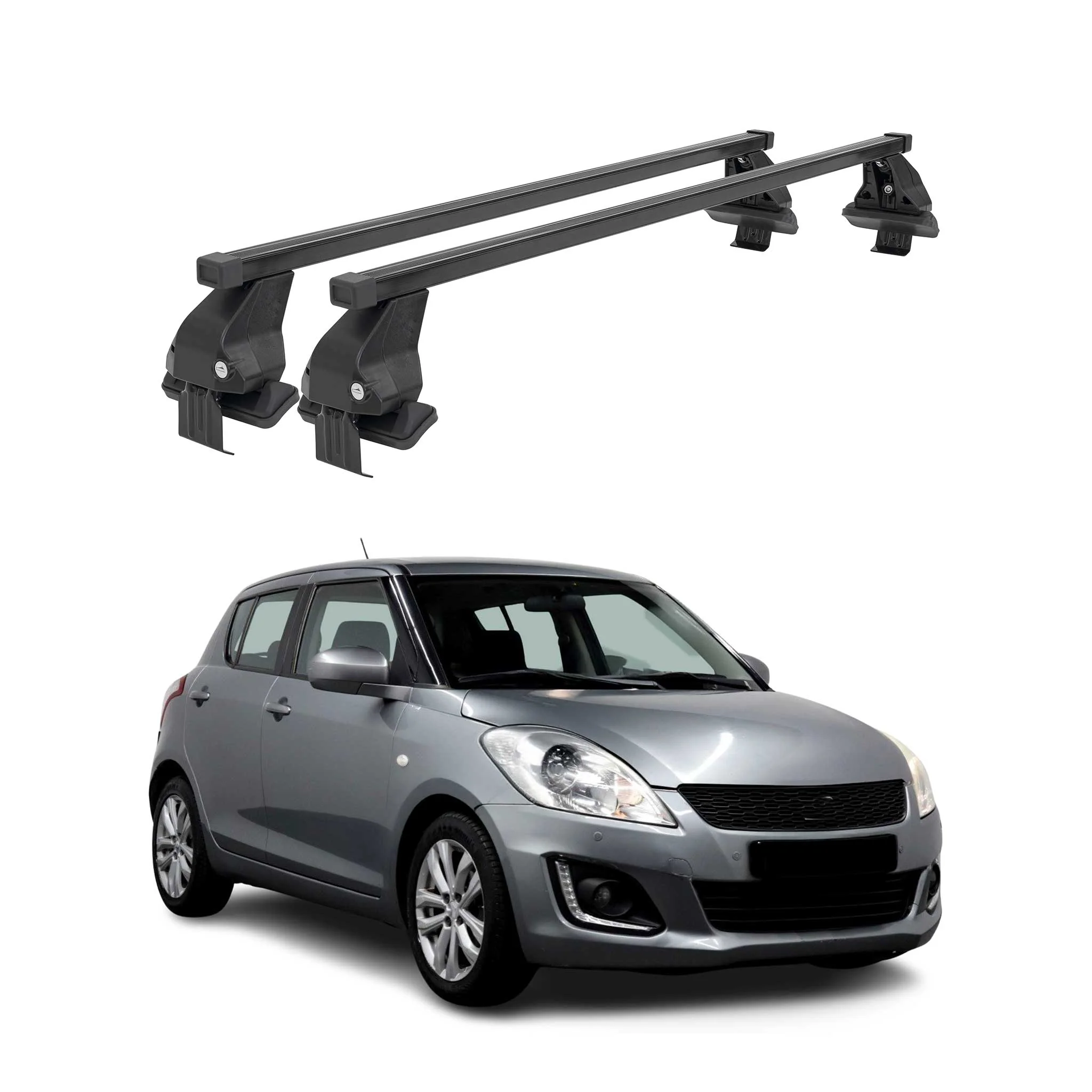 Menabo Dachträger Grundtäger für Suzuki Swift mk2 2013-2017 FL 50kg Schwarz 2x