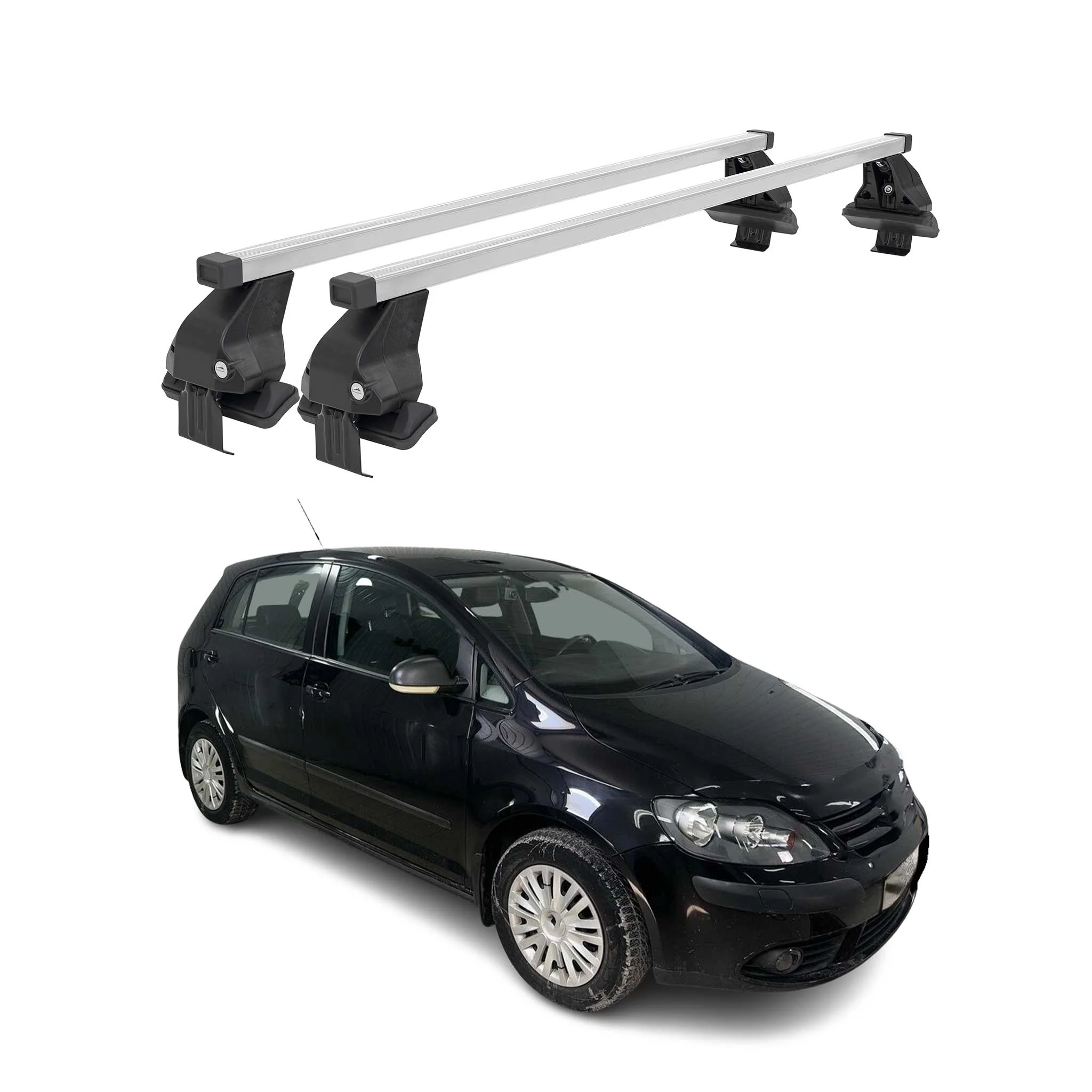 Menabo Dachträger Grundtäger für VW Golf Plus 2004-2008 50kg Stahl Silber 2 tlg