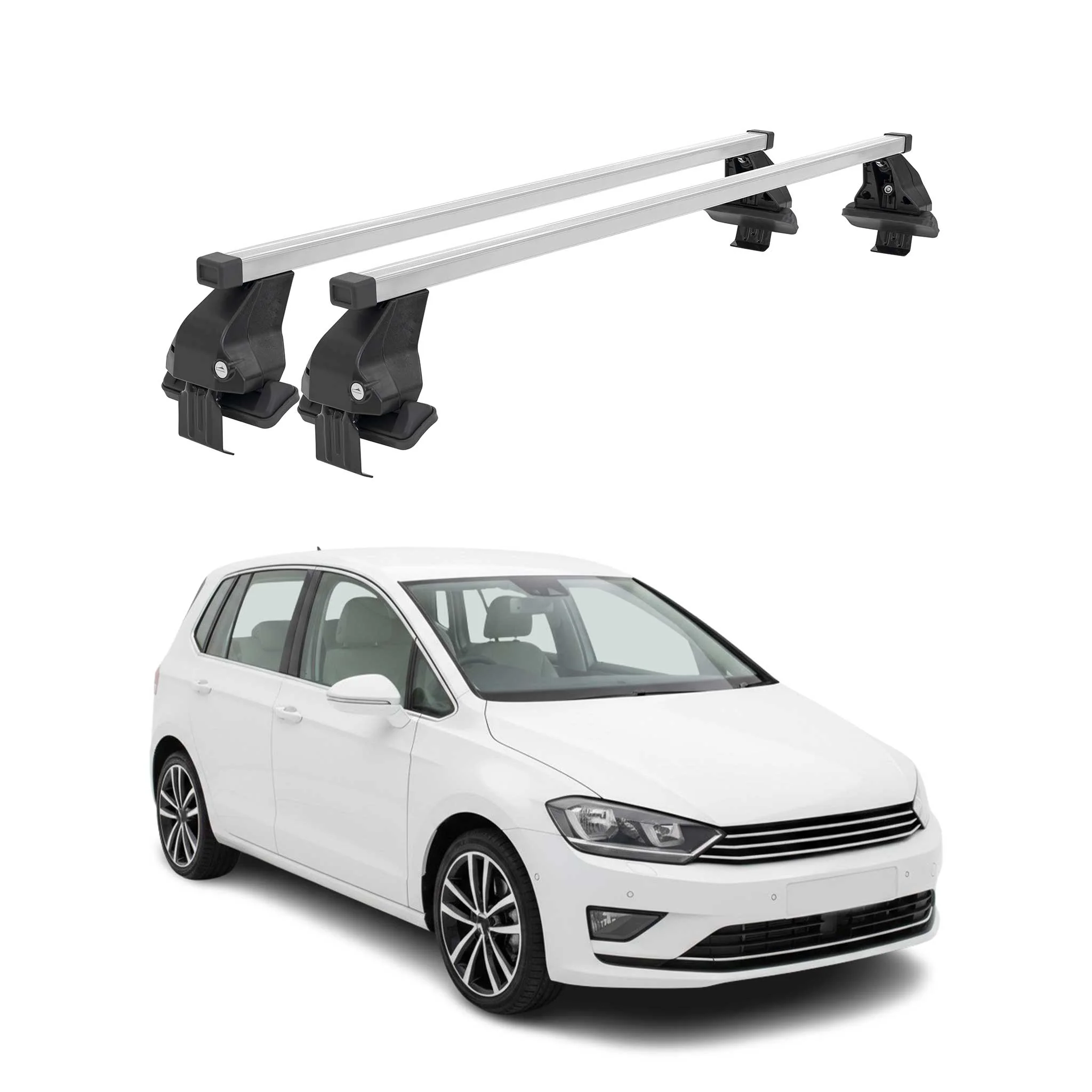 Menabo Dachträger Grundtäger für VW Golf Sportsvan 2014-2020 50kg Stahl Grau 2x