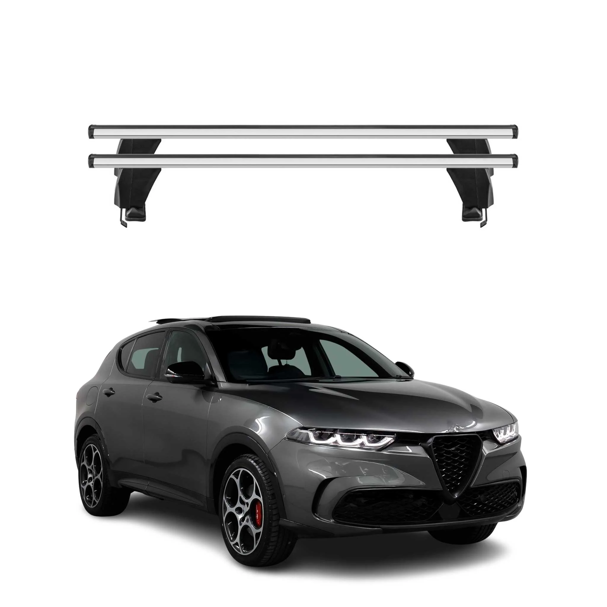 Menabo Dachträger Grundtäger für Alfa Romeo Tonale 2022-2026 Alu Silber 2tlg