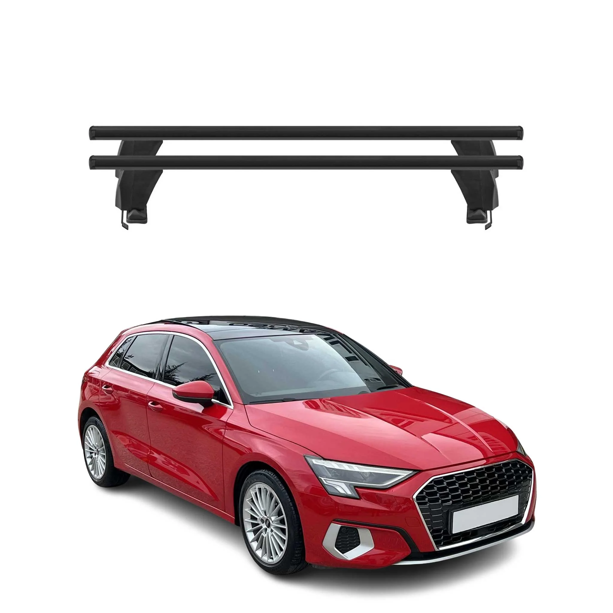 Menabo Dachträger Grundtäger für Audi A3 8Y Sportback 2020-2026 Alu Schwarz 2tlg