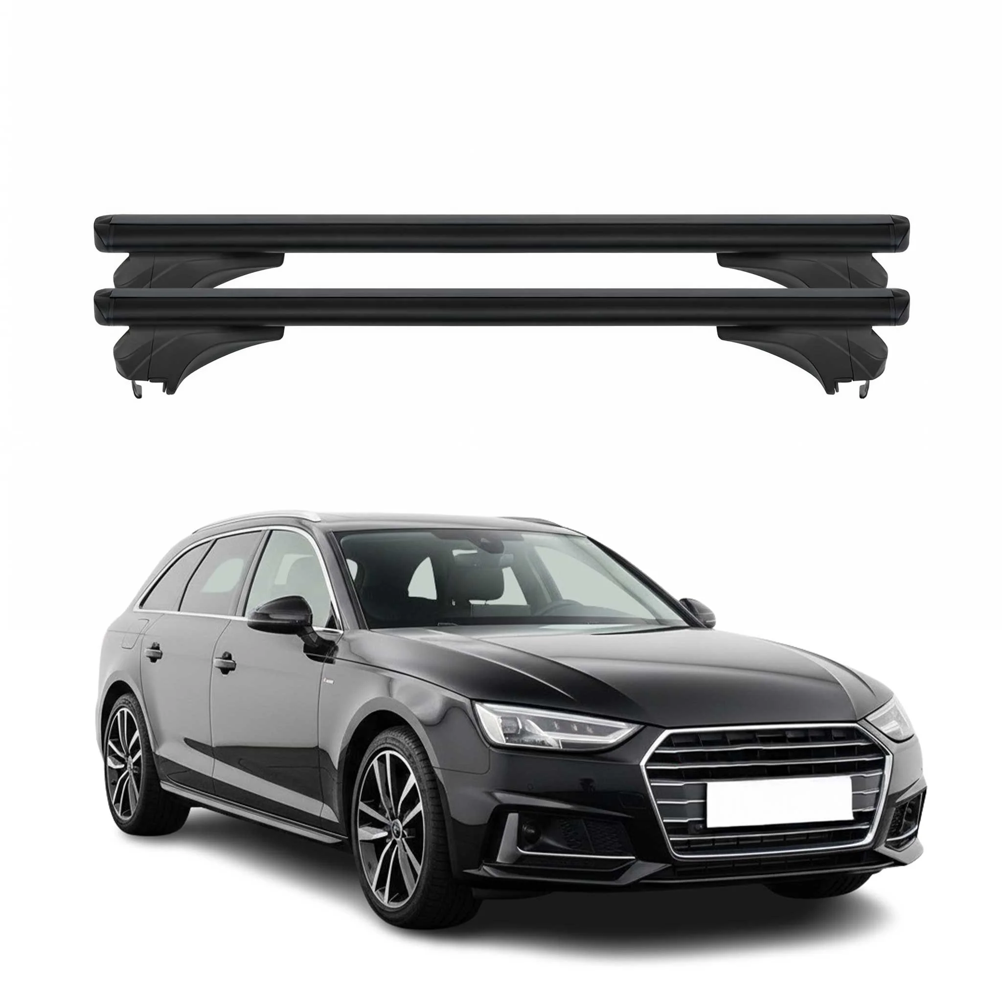 Menabo Dachträger Grundtäger für Audi A4 B9 Avant 2016-2025 Aluminium Schwarz 2x