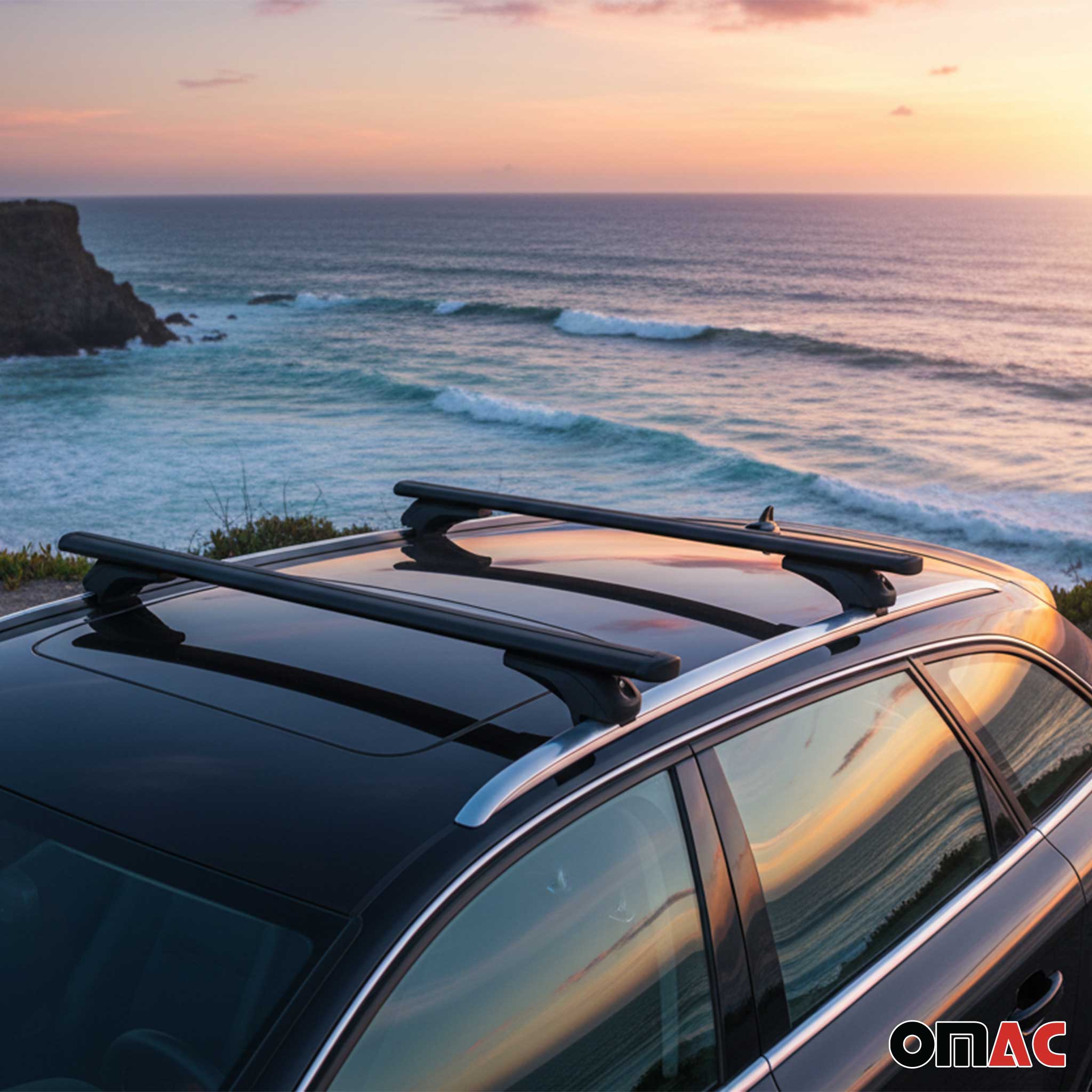 Menabo Dachträger Grundtäger für Audi A4 B9 Avant 2016-2025 Aluminium Schwarz 2x - Image 3