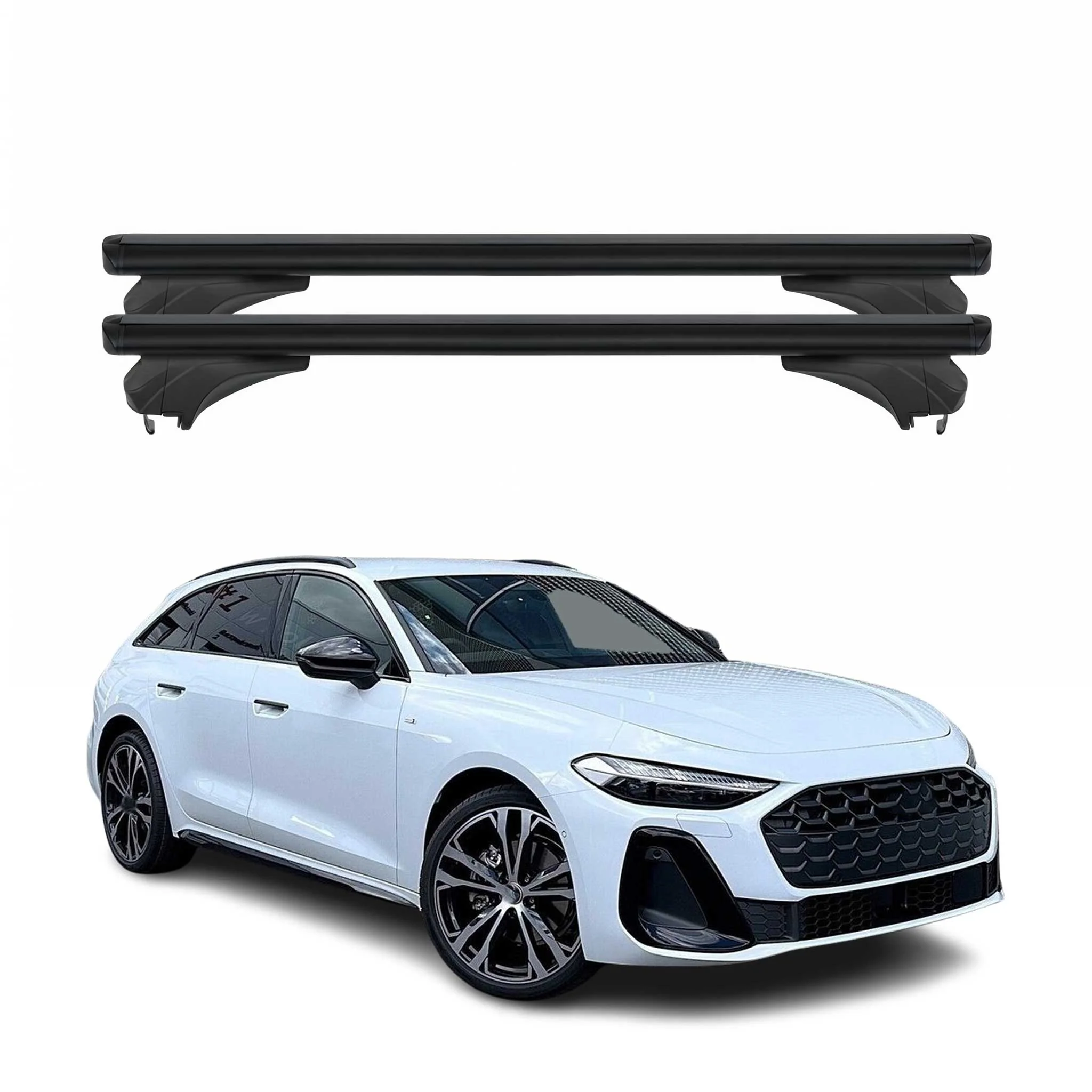 Menabo Dachträger Grundtäger für Audi A5 B10 Avant 2024-2026 Alu Schwarz 2 tlg