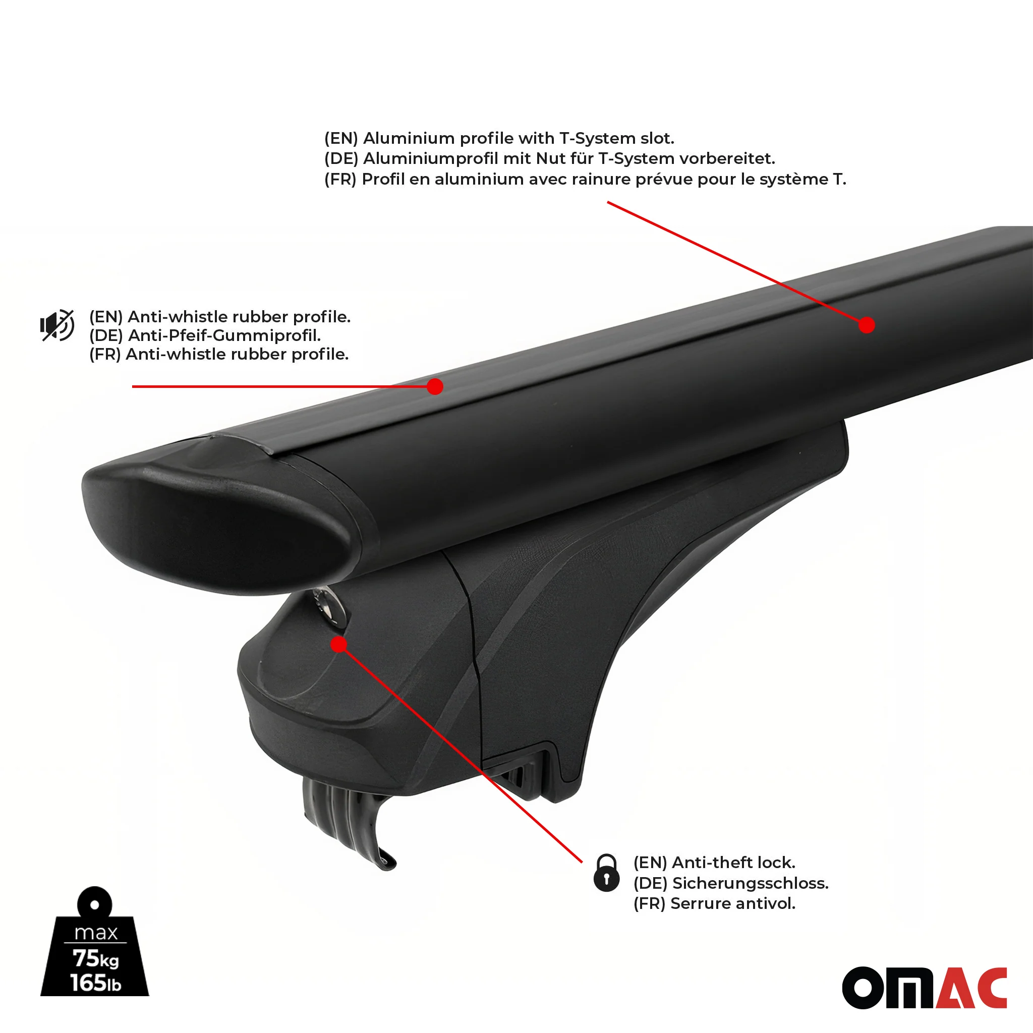 Menabo Dachträger Grundtäger für Audi A6 4A Avant 2018-2025 Aluminium Schwarz 2x - Image 6