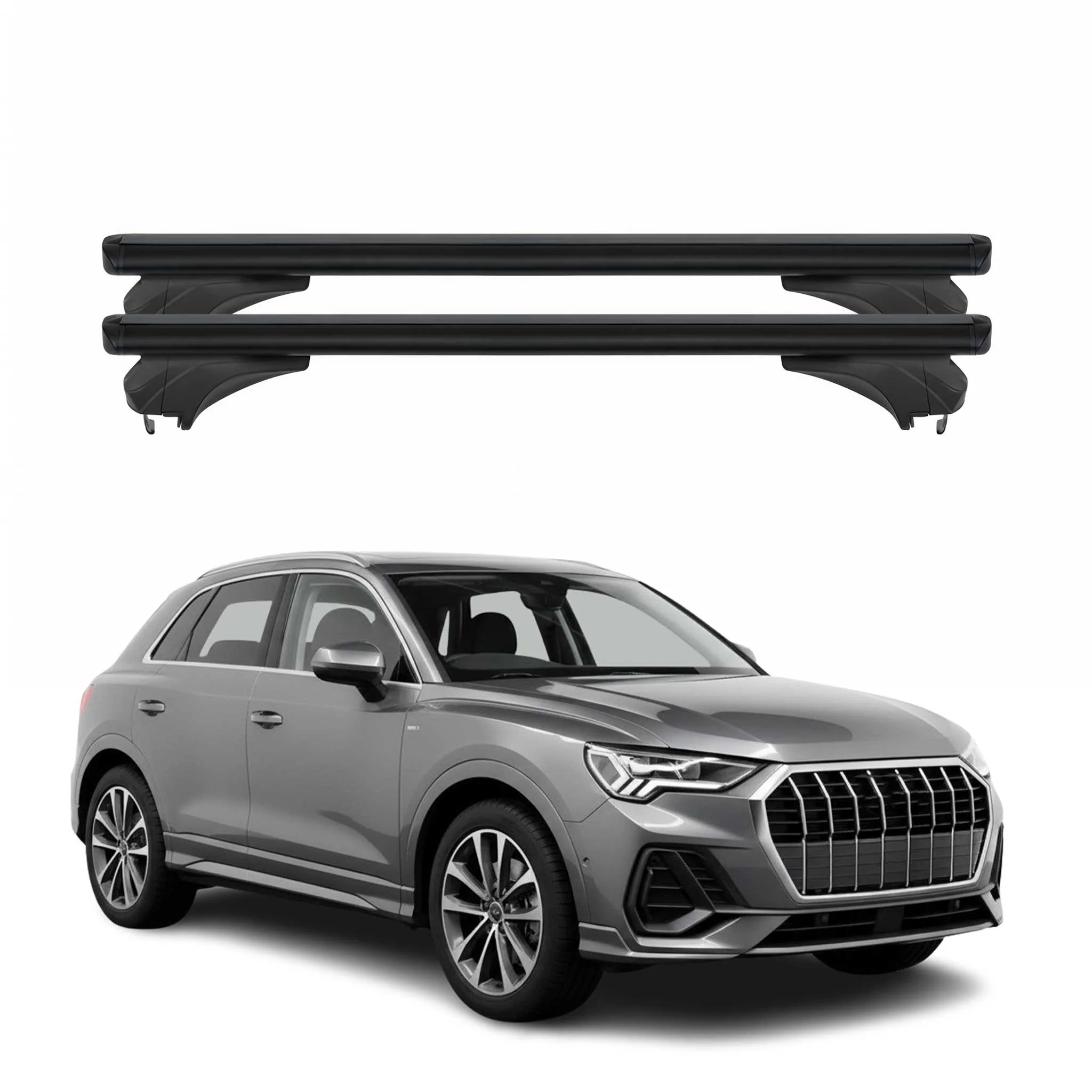 Menabo Dachträger Grundtäger für Audi Q3 F3 2018-2025 Aluminium Schwarz 2 tlg