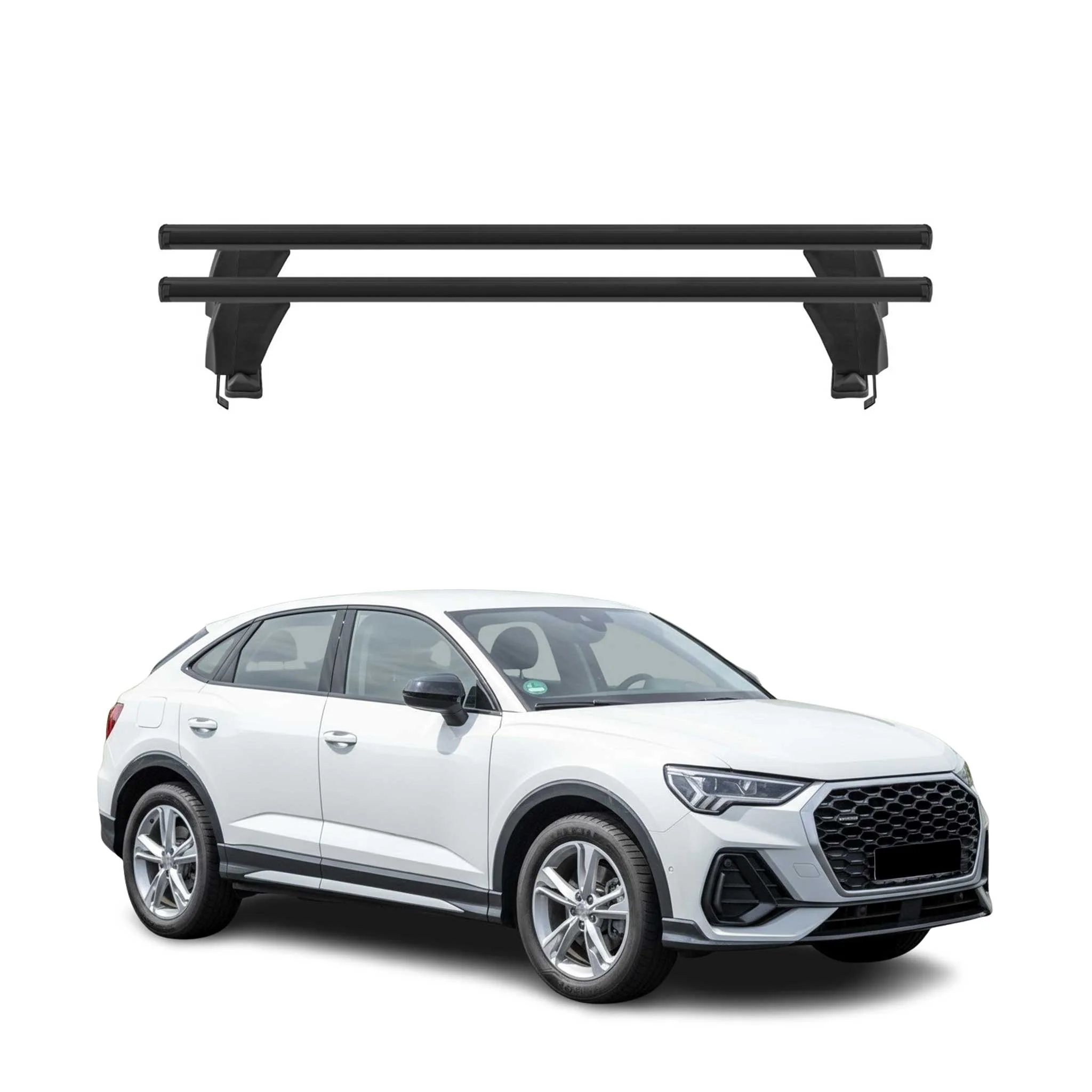 Menabo Dachträger Grundtäger für Audi Q3 F3 Sportback 2019-2025 Alu Schwarz 2tlg