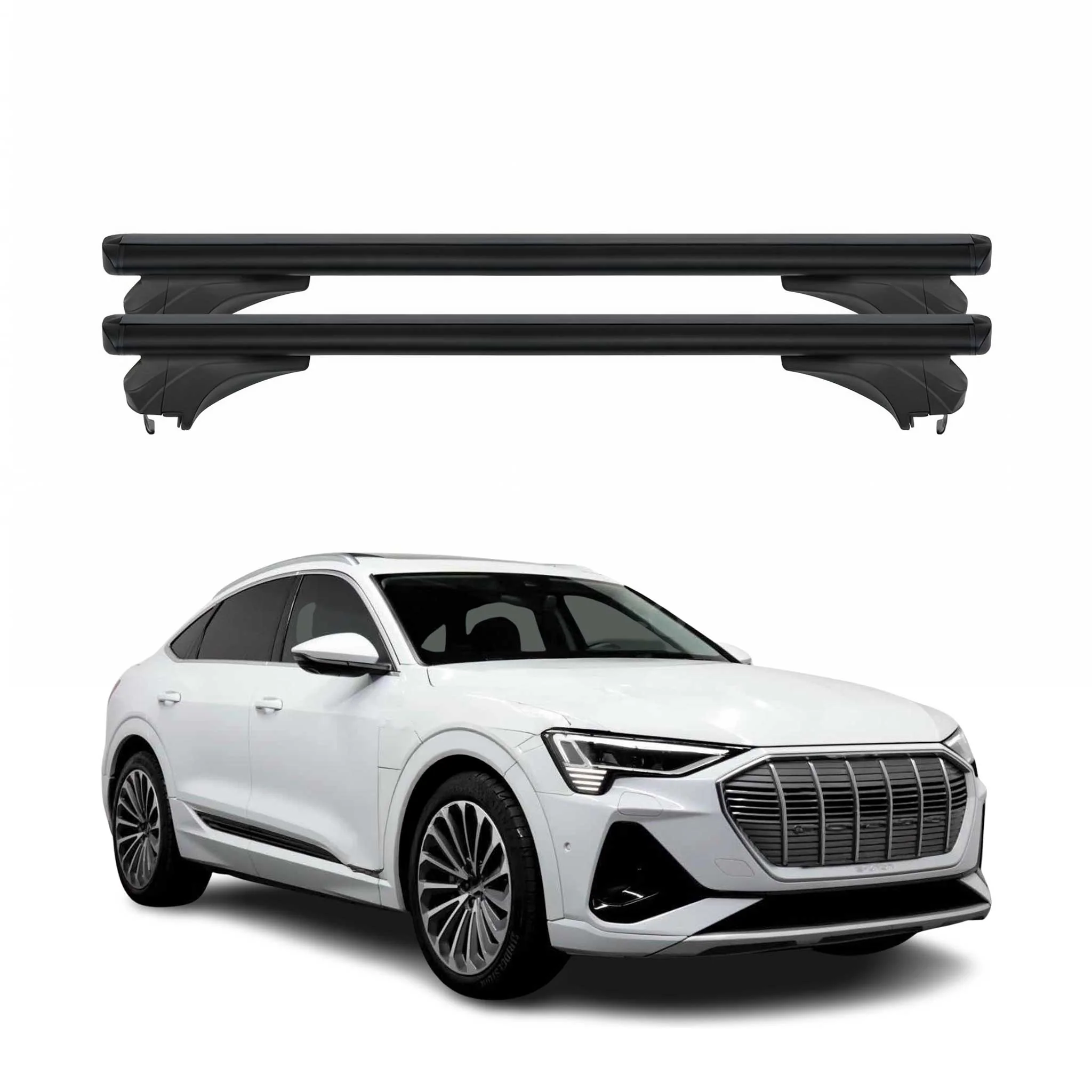 Menabo Dachträger Grundtäger für Audi Q8 E-Tron 2022-2026 Aluminium Schwarz 2tlg