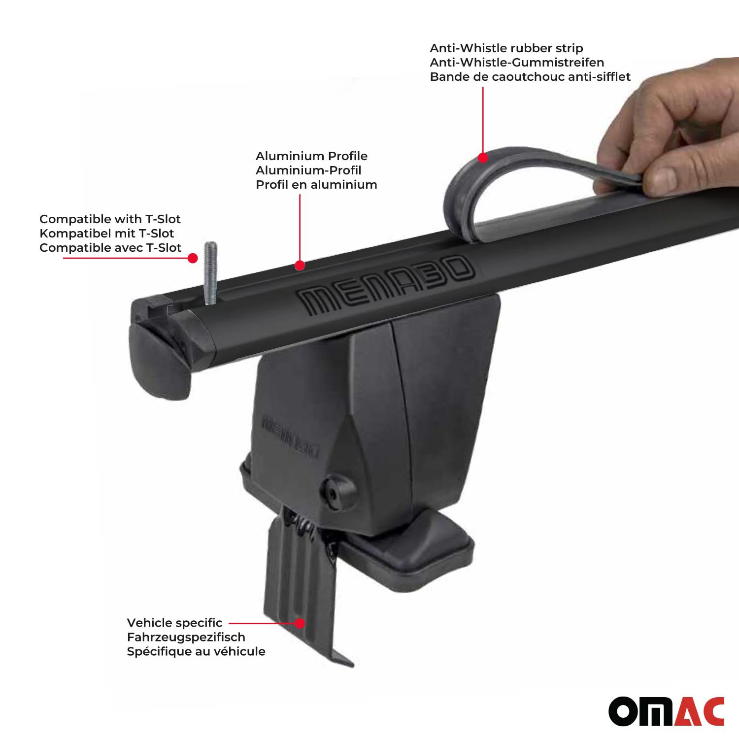 Menabo Dachträger Grundtäger für BMW 2er U06 Active Tourer 2021-2026 Schwarz 2x - Image 5