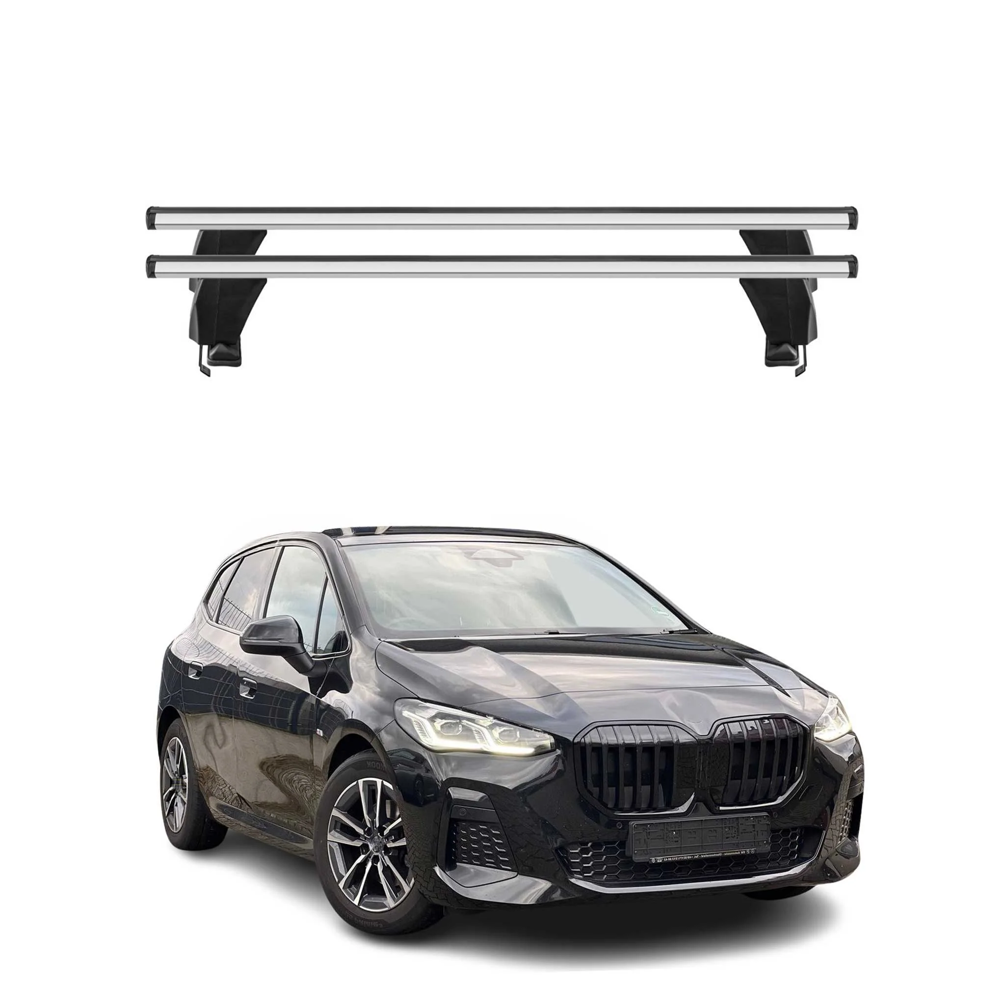 Menabo Dachträger Grundtäger für BMW 2er U06 Active Tourer 2021-26 Alu Silber 2x