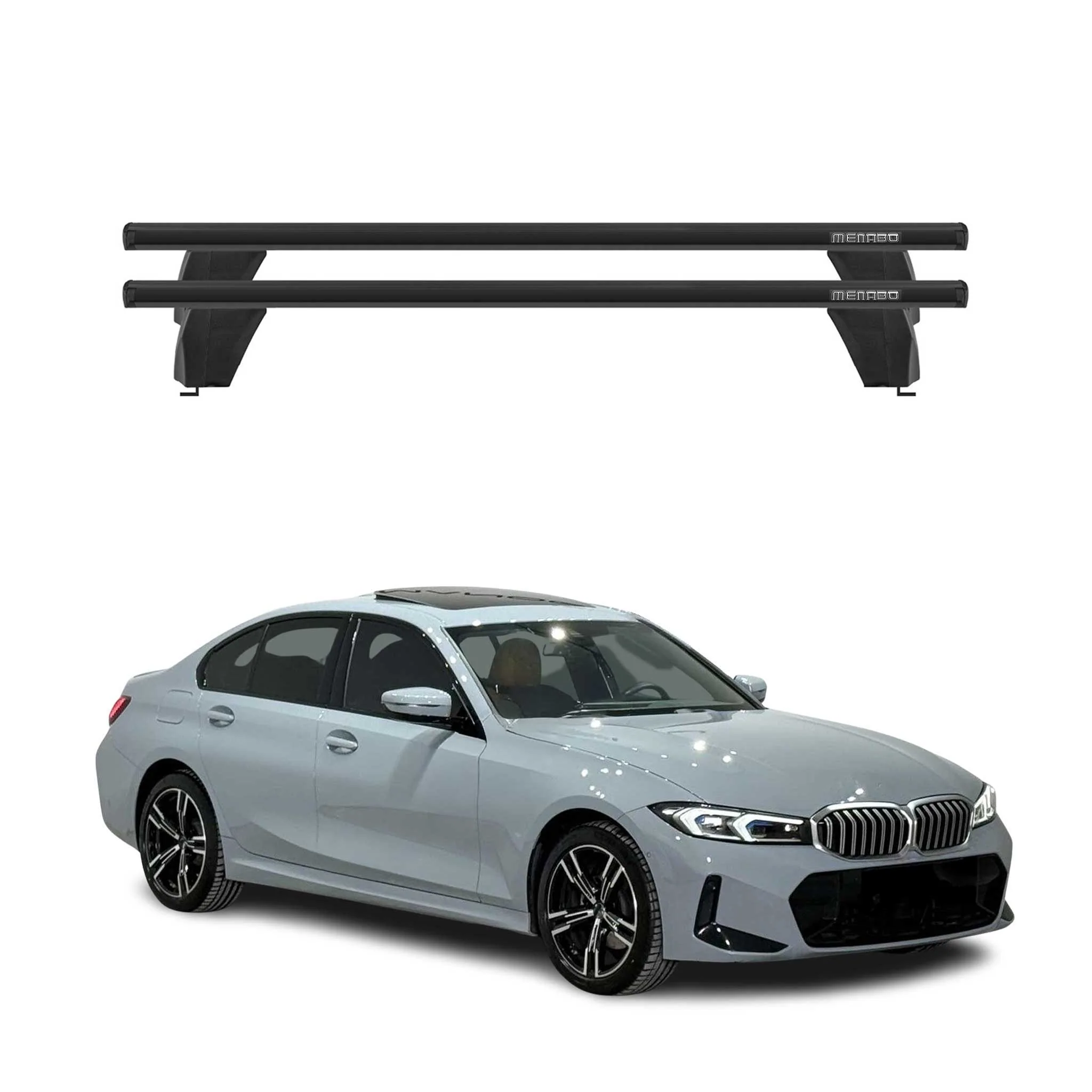 Menabo Dachträger für BMW 3er G20 2019-2026 / G80 Limo 2021-2026 75kg Schwarz 2x