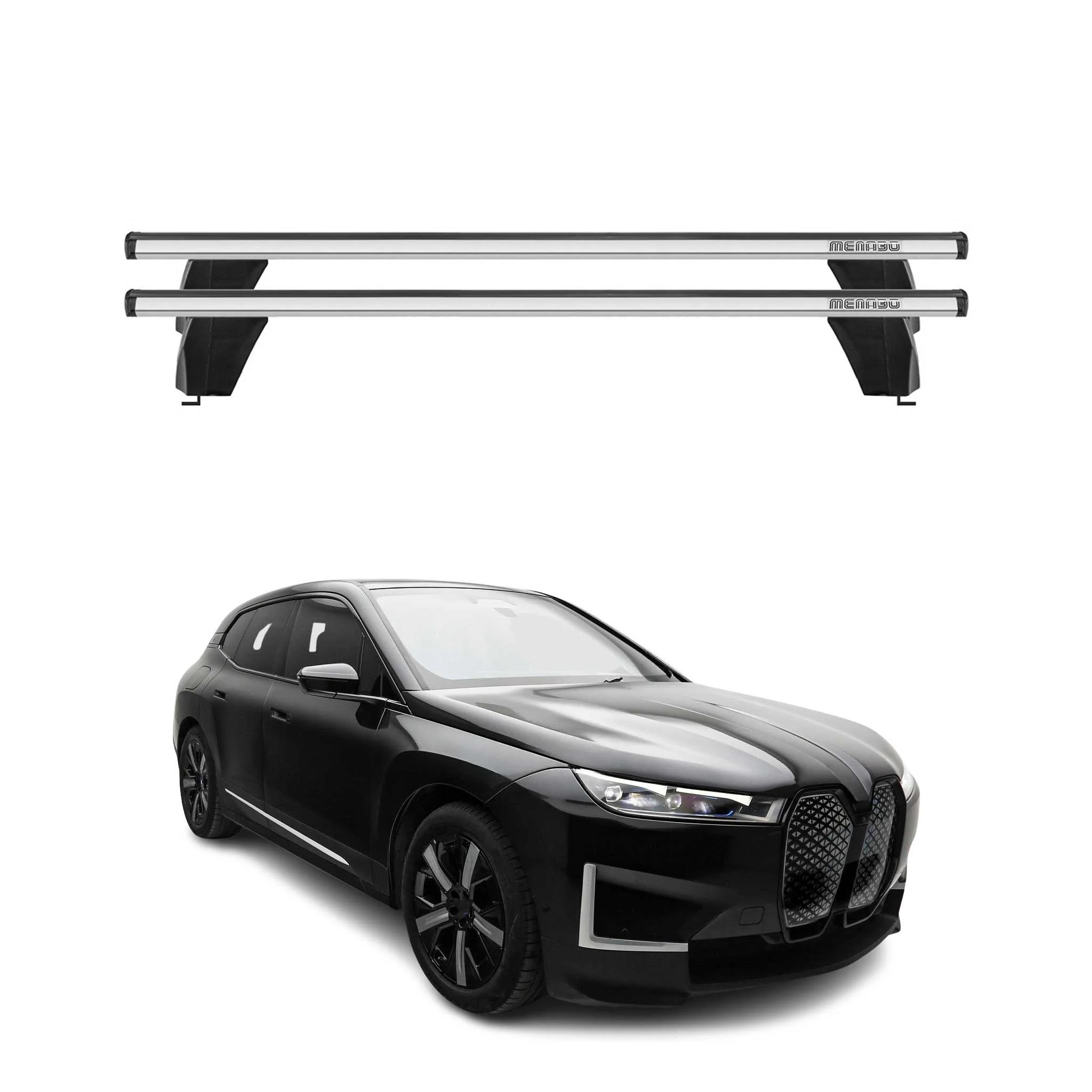 Menabo Dachträger Grundtäger für BMW iX I20 2021-2026 50kg Aluminium Silber 2tlg