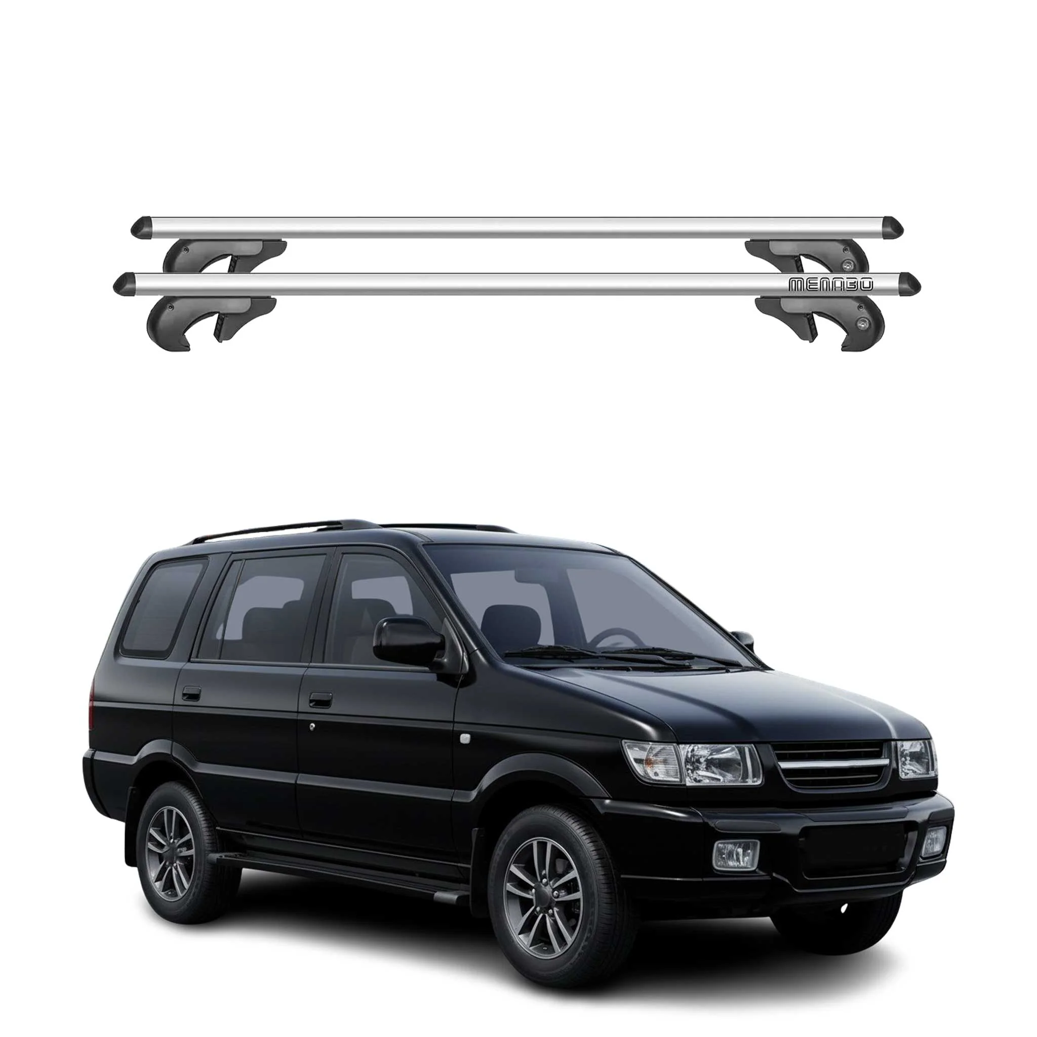 Menabo Dachträger Grundtäger für Chevrolet Tavera 1998-2017 90kg Alu Silber 2x