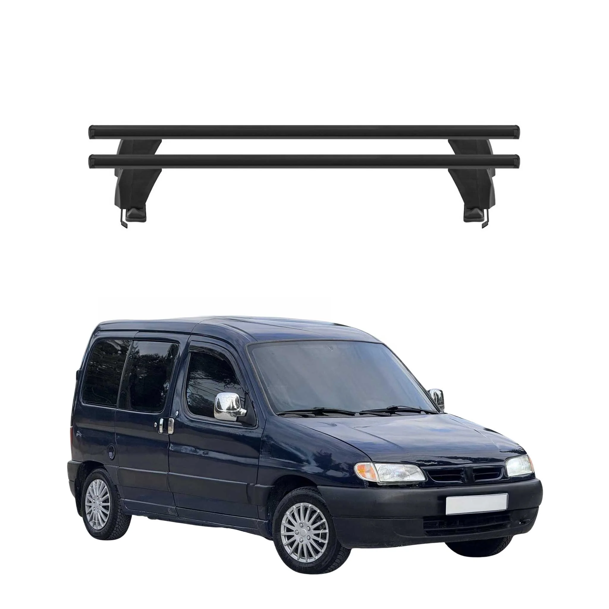 Menabo Dachträger Grundtäger für Citroen Berlingo 1996-2008 50kg Alu Schwarz 2x
