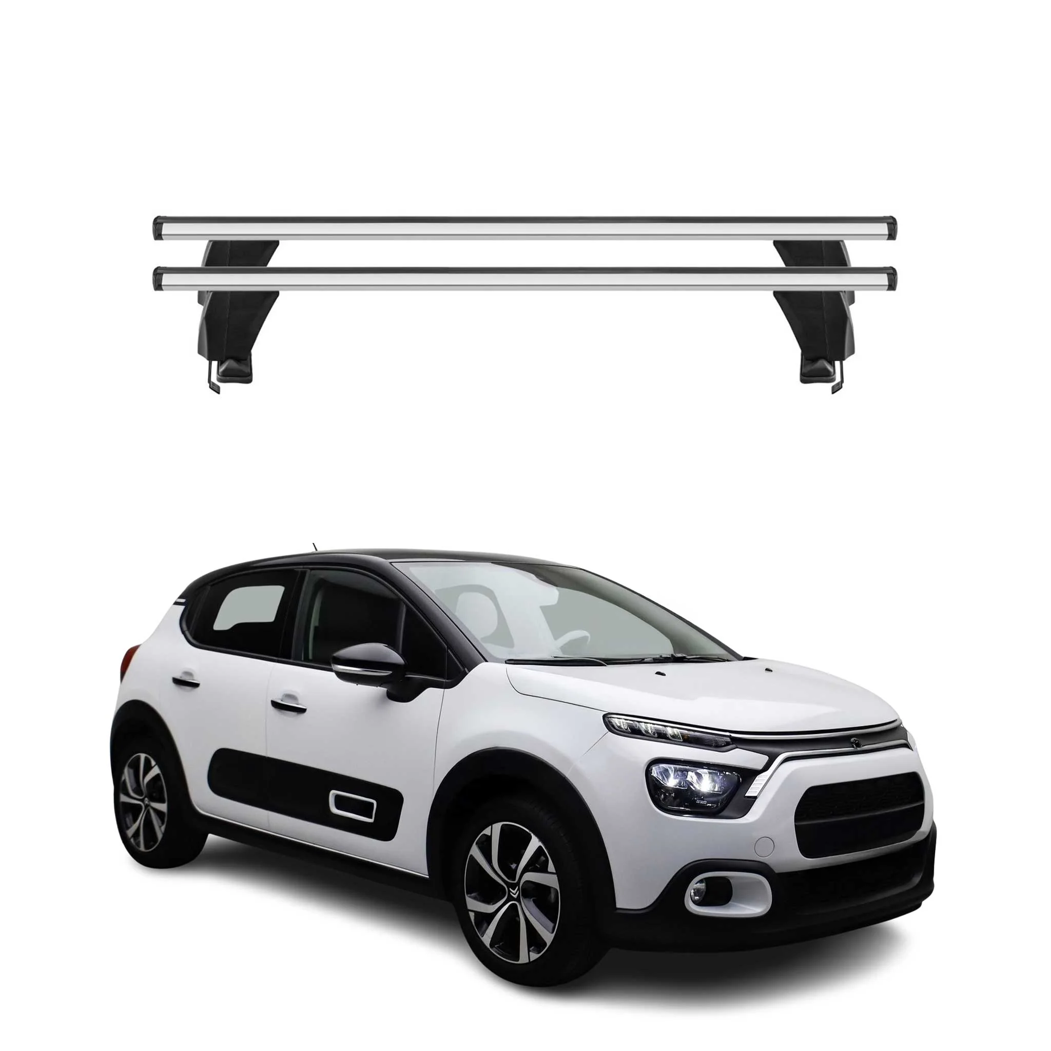 Menabo Dachträger Grundtäger für Citroën C3 mk4 / e-C3 2024-2026 Alu Silber 2tlg