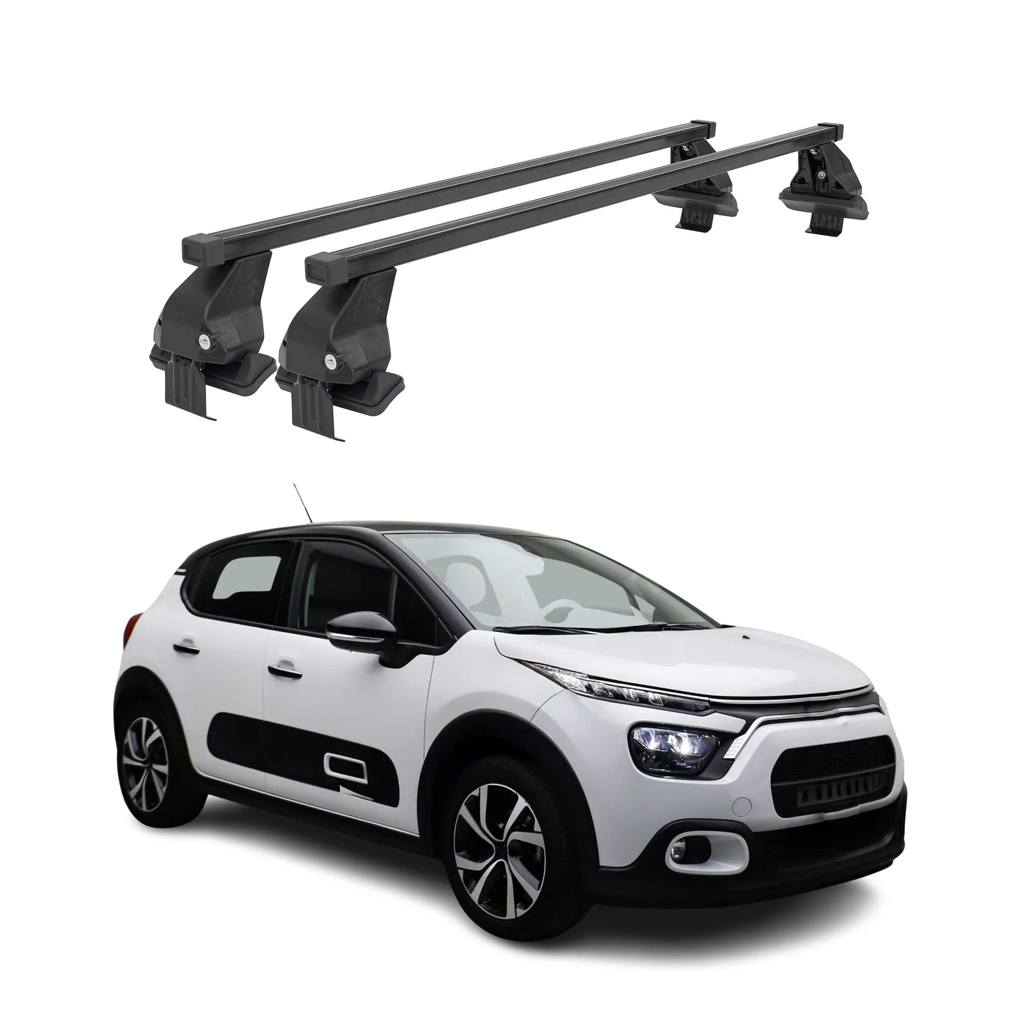 Menabo Dachträger Grundtäger für Citroën C3 mk4 / e-C3 2024-26 Schwarz Stahl 2x