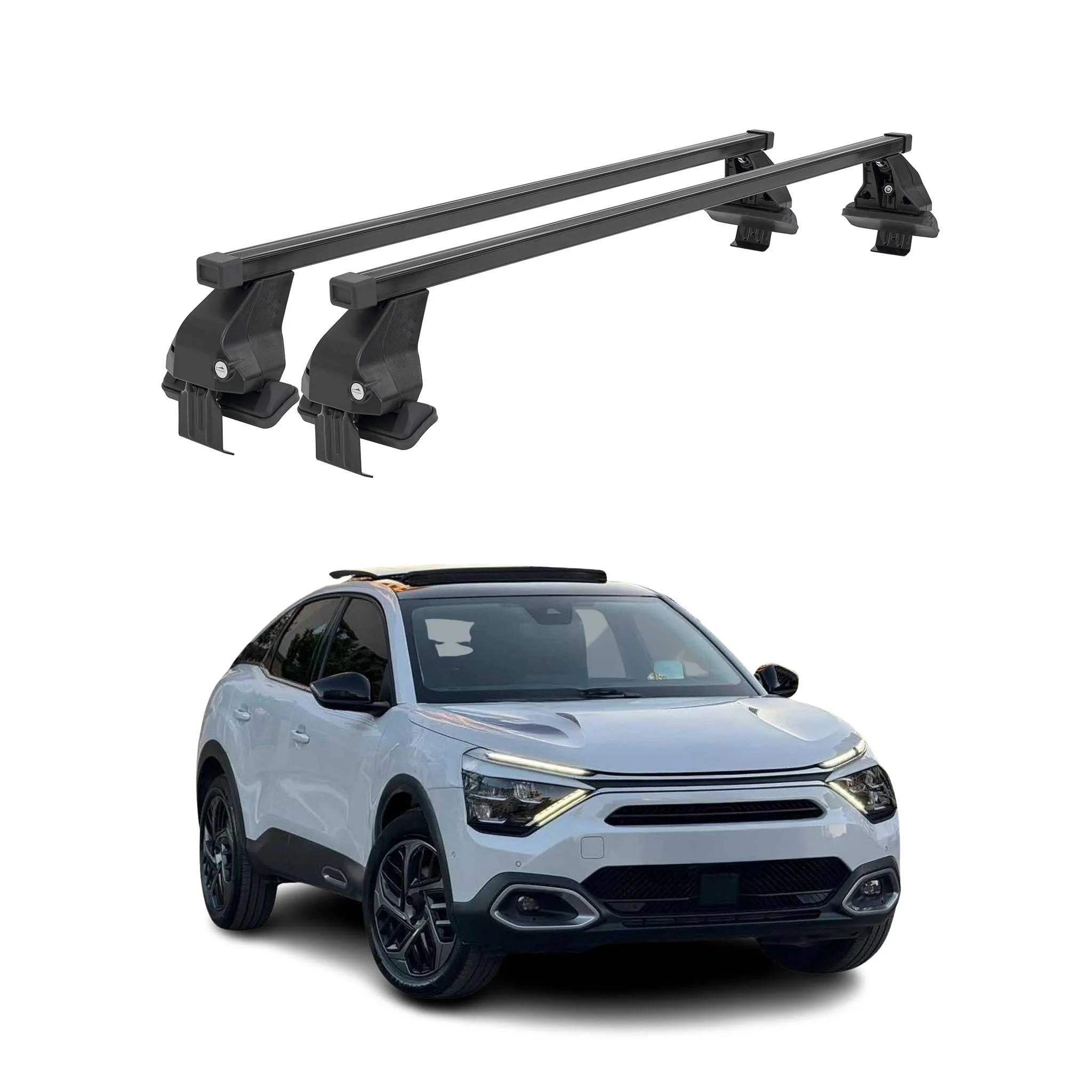 Menabo Dachträger Grundtäger für Citroën C4 mk3 2021-2026 75kg Schwarz Stahl 2x
