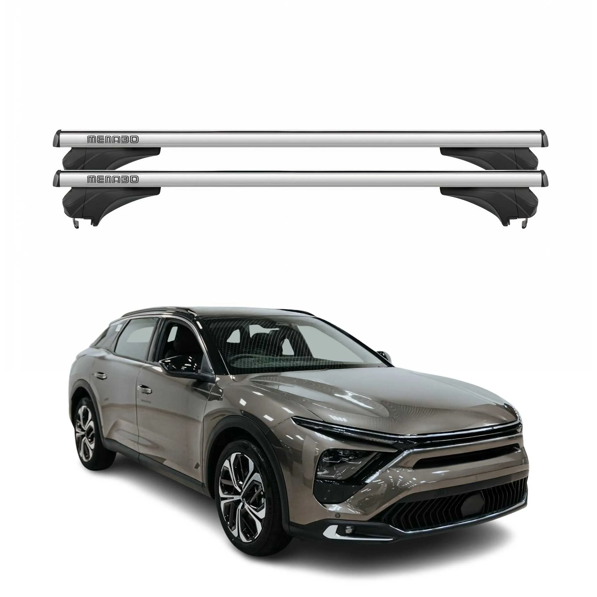 Menabo Dachträger Grundtäger für Citroen C5 X E43 2022-2026 Aluminium Silber 2x