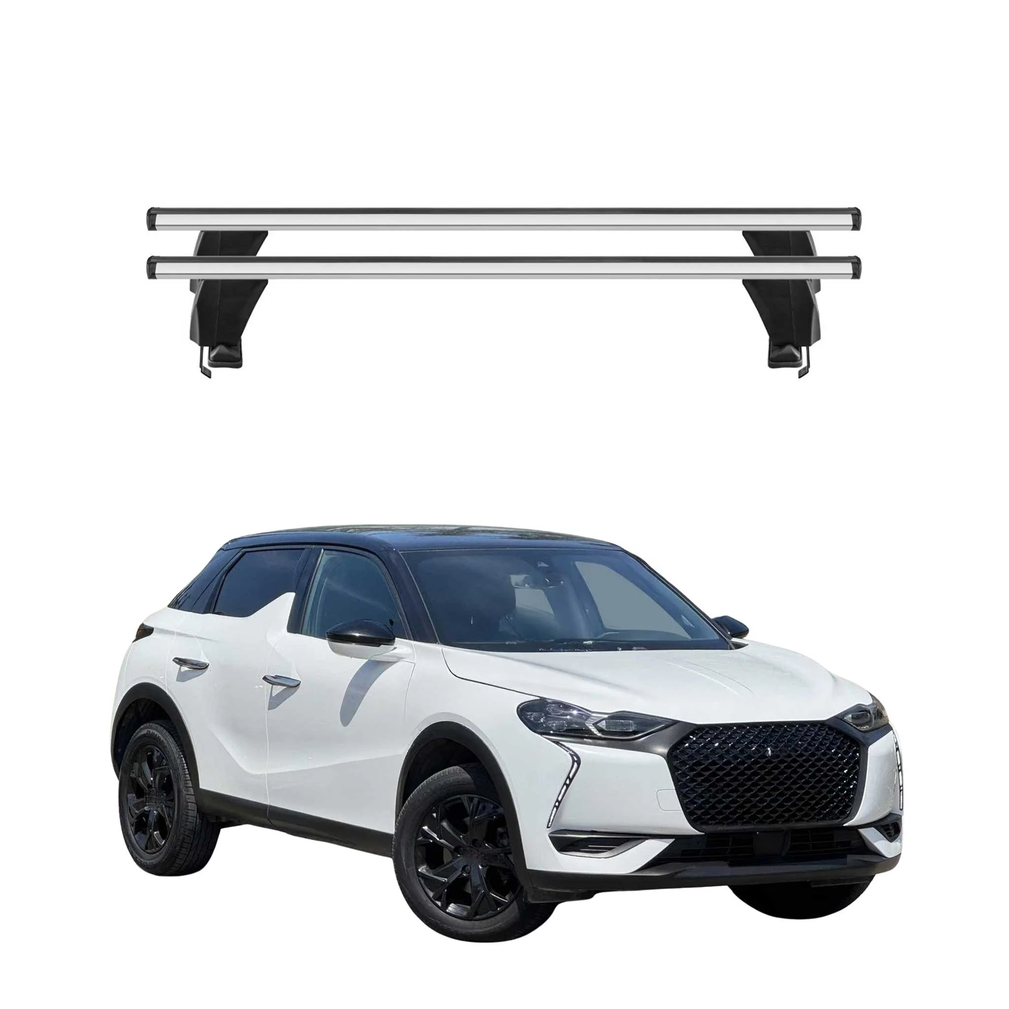 Menabo Dachträger Grundtäger für DS3 Crossback 2018-2026 50kg Alu Silber 2 tlg