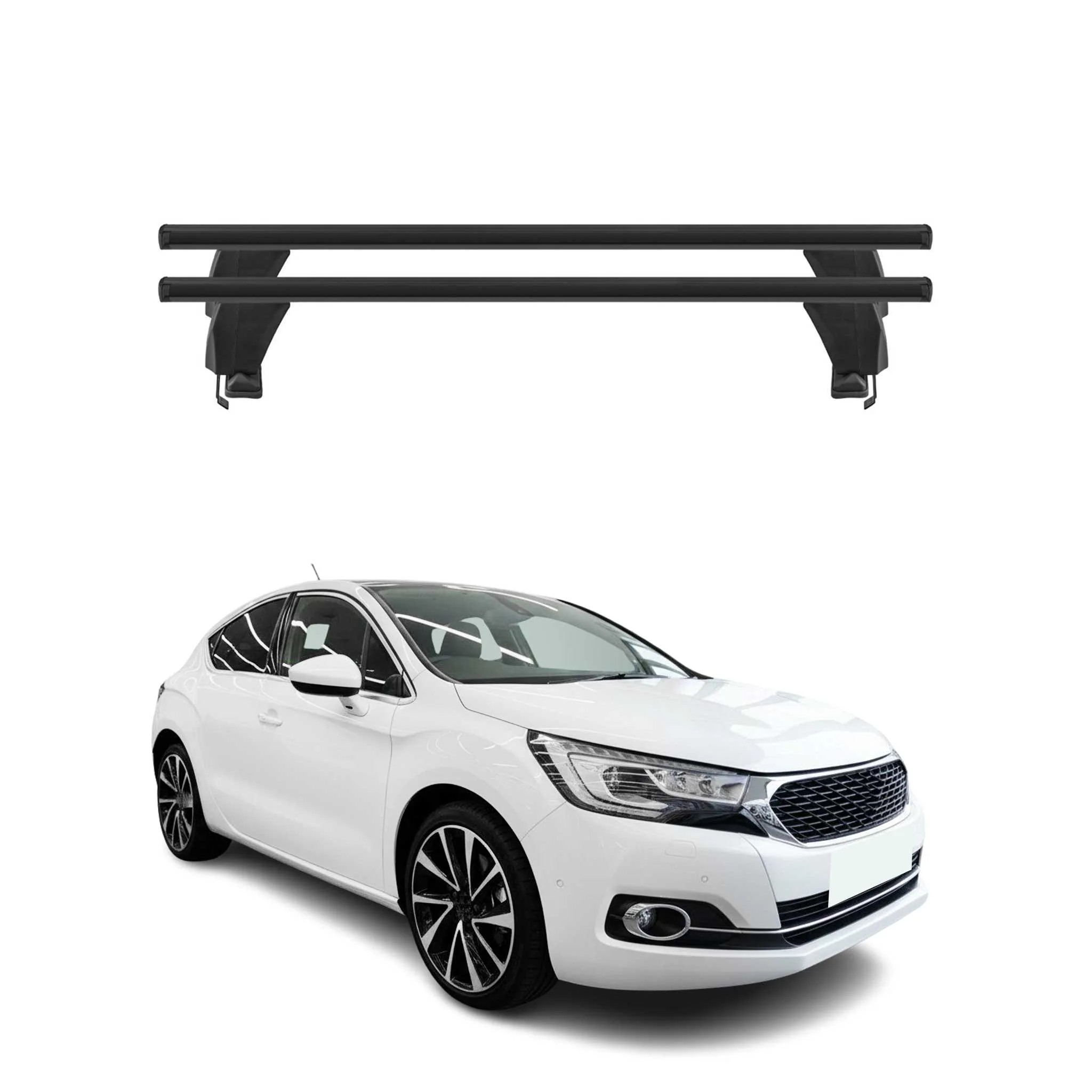 Menabo Dachträger Grundtäger für DS4 Crossback 2015-2018 50kg Alu Schwarz 2 tlg