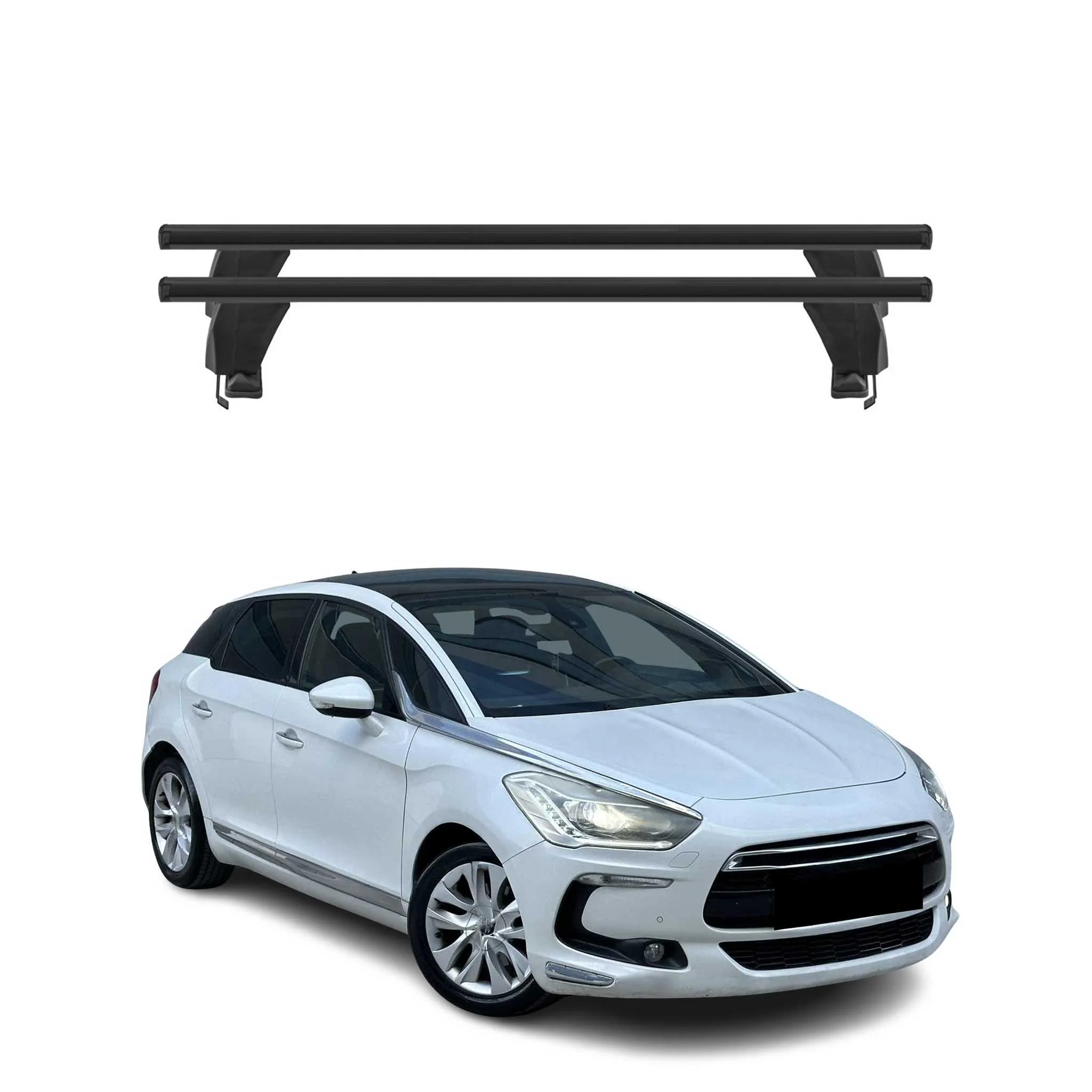 Menabo Dachträger Grundtäger für DS5 2015-2018 FL 50kg Aluminium Schwarz 2 tlg