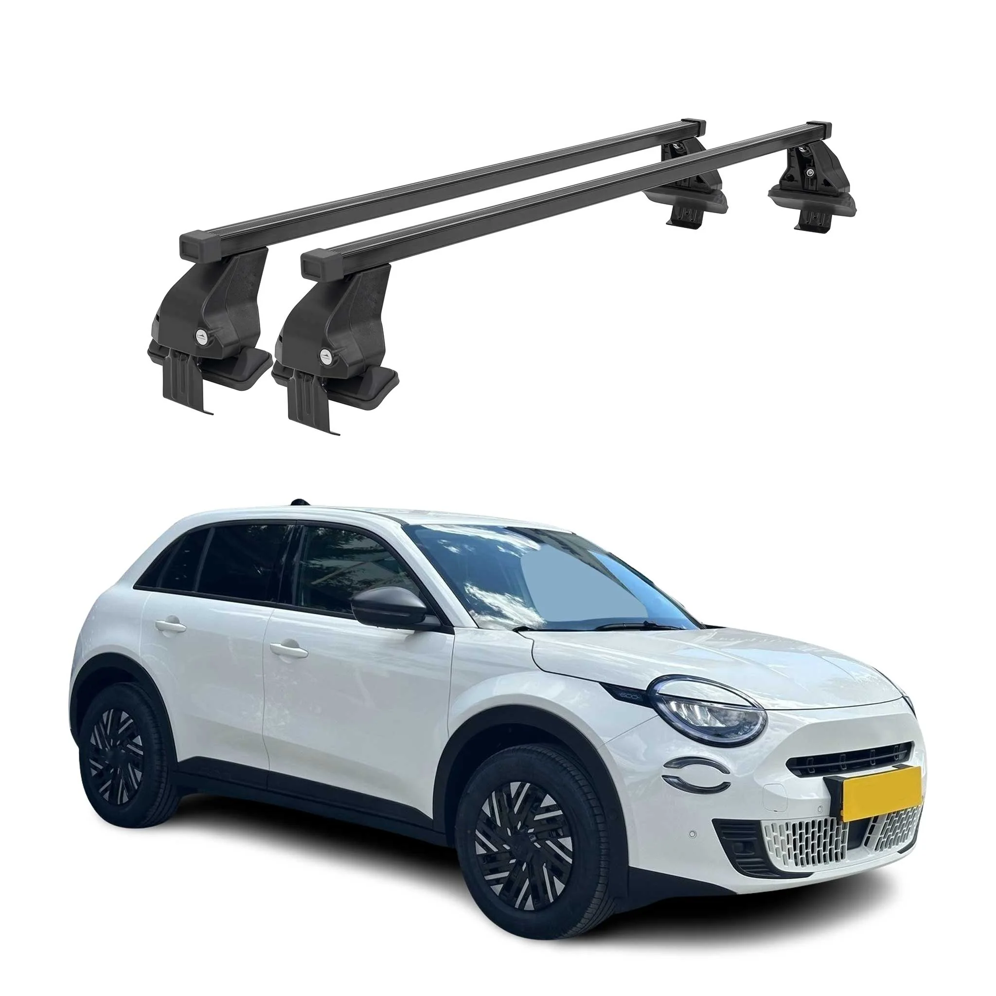 Menabo Dachträger Grundtäger für Fiat 600/600E 2023-2026 75kg Schwarz Stahl 2tlg