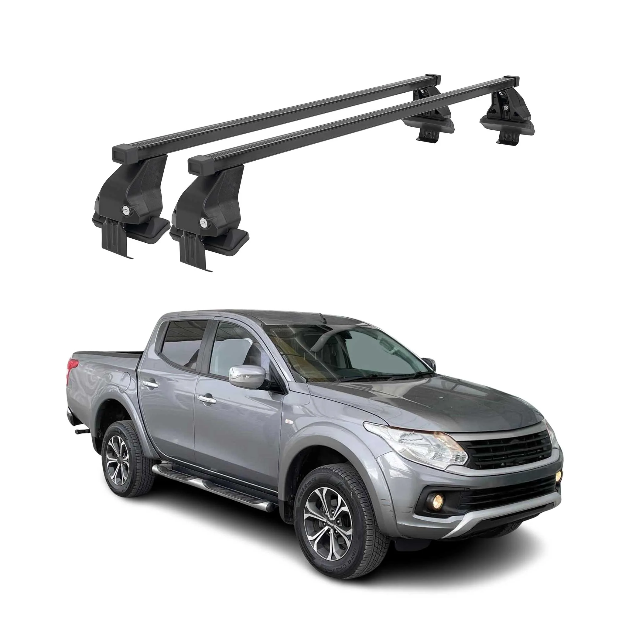 Menabo Dachträger Grundtäger für Fiat Fullback 2016-2019 75kg Schwarz Stahl 2tlg