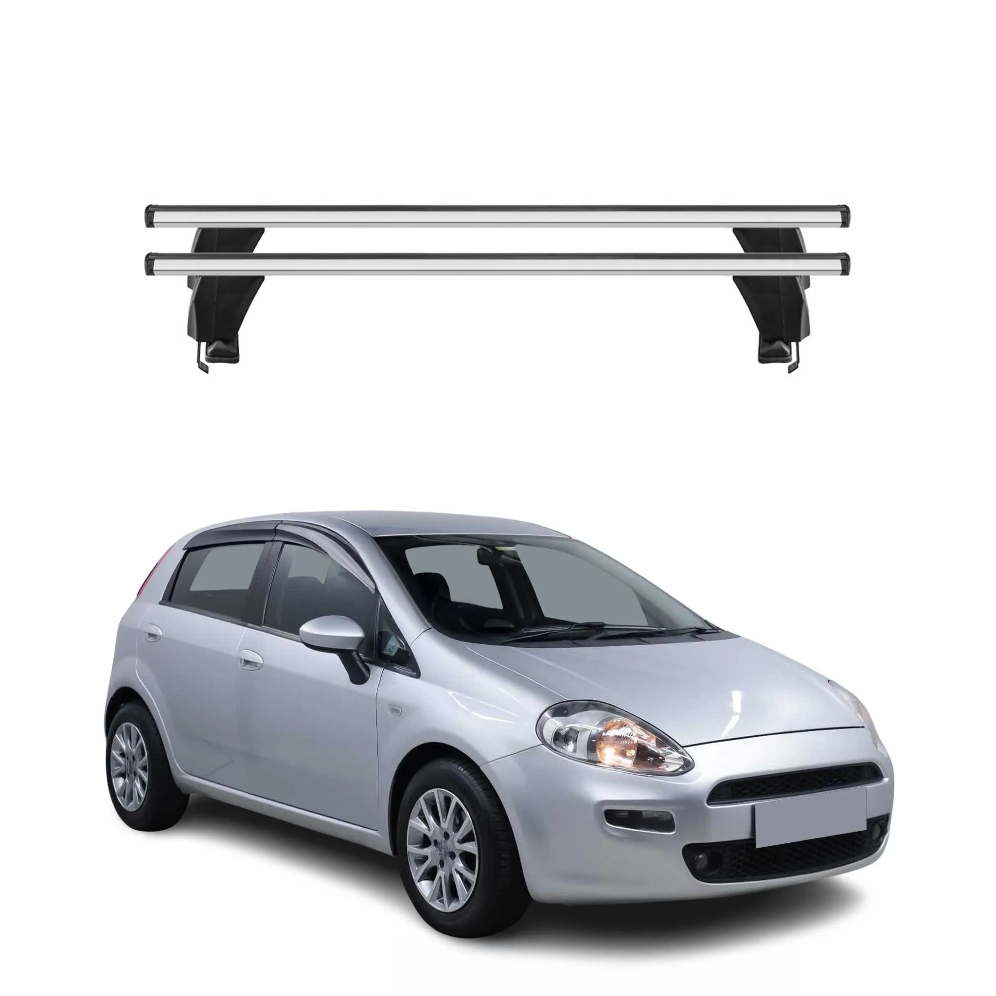 Menabo Dachträger Grundtäger für Fiat Punto Evo 2009-2012 3tür 50kg Alu Grau 2x
