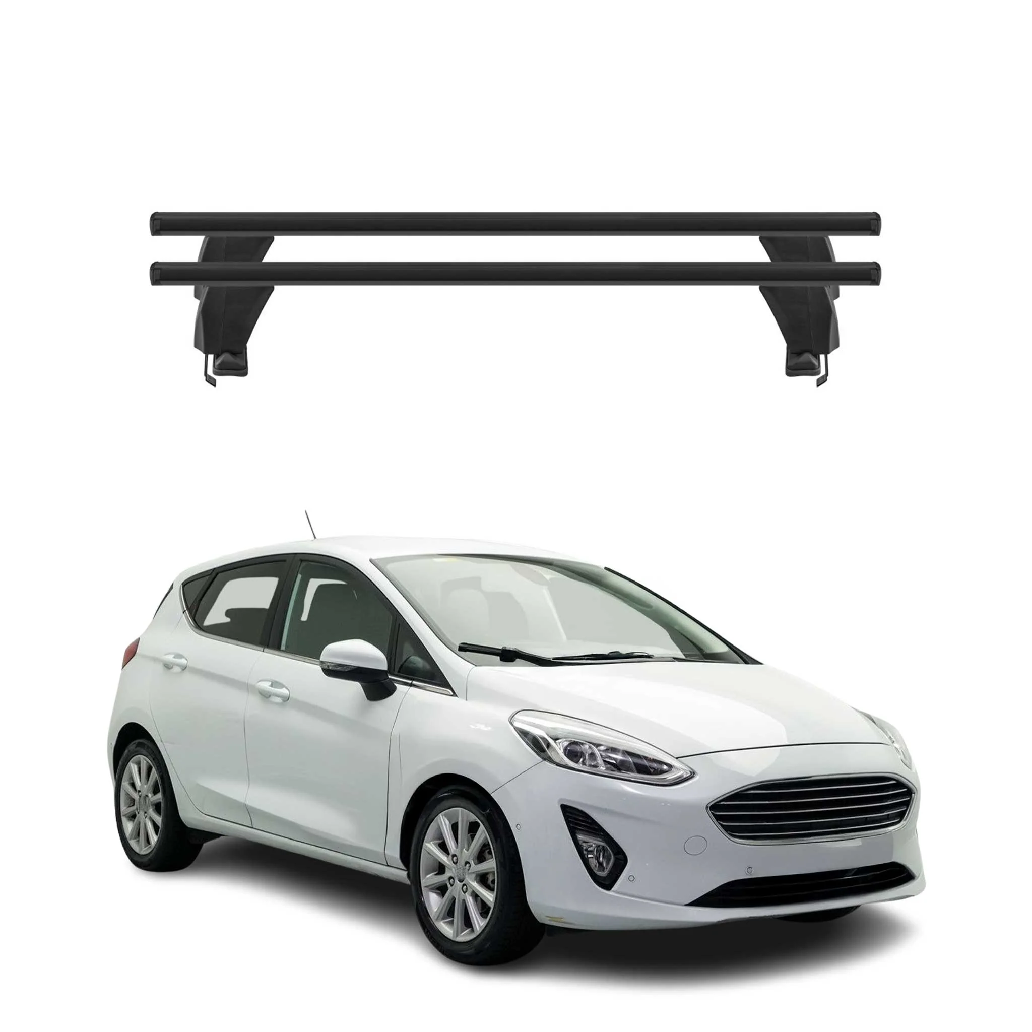 Menabo Dachträger Grundtäger für Ford Fiesta 2018-2023 50kg Alu Schwarz 2 tlg