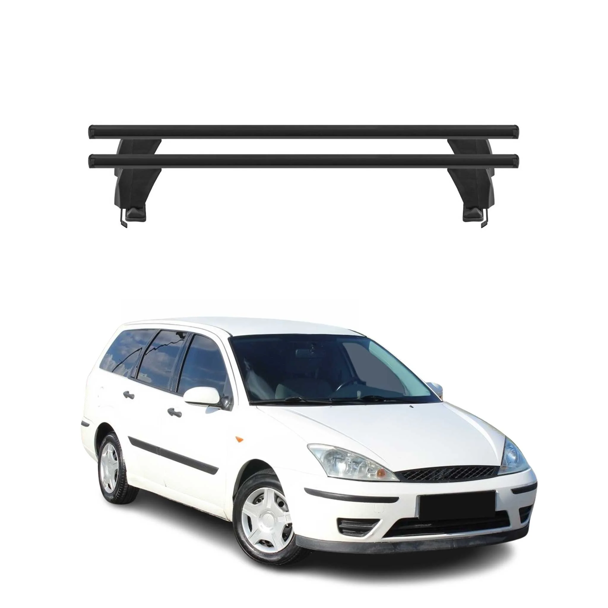 Menabo Dachträger Grundtäger für Ford Focus Turnier 1998-2005 50kg Alu Schwarz