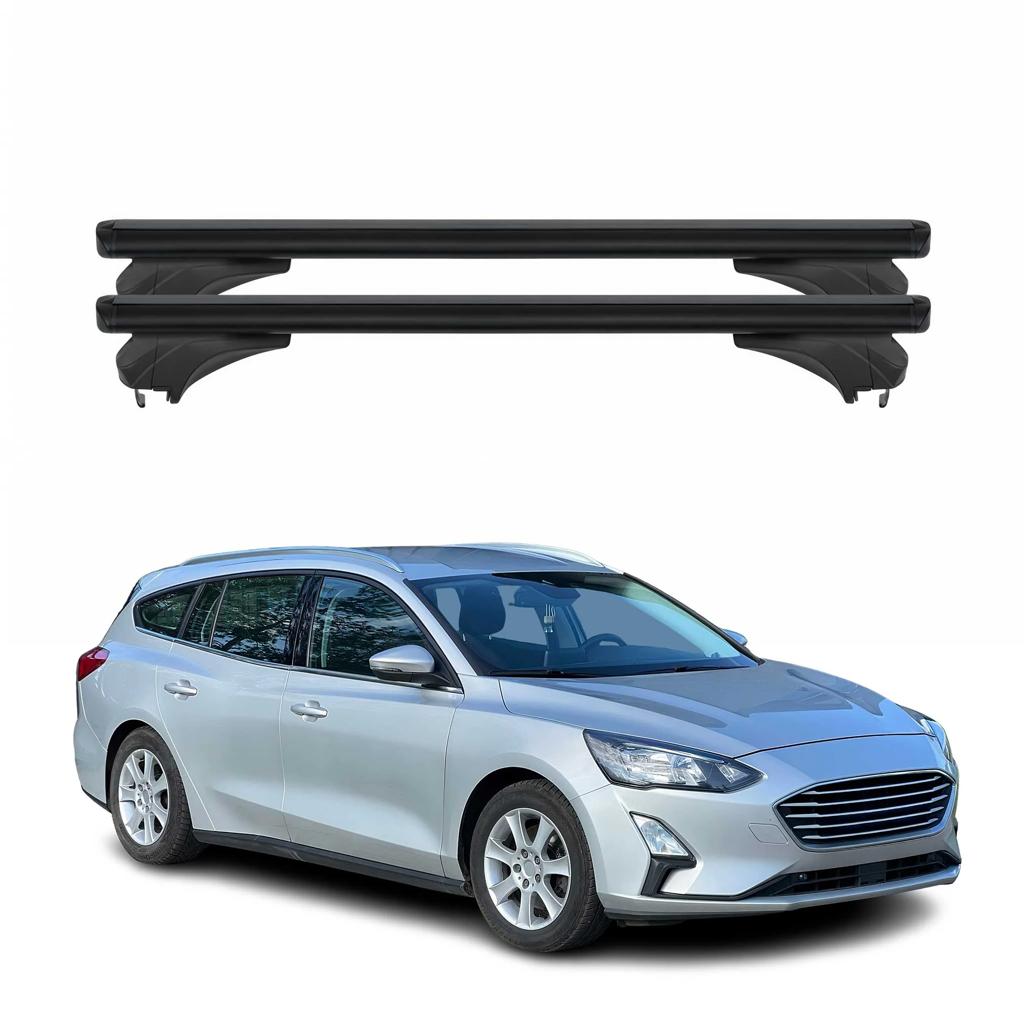 Menabo Dachträger Grundtäger für Ford Focus IV Kombi 2018-2025 Alu Schwarz 2 tlg